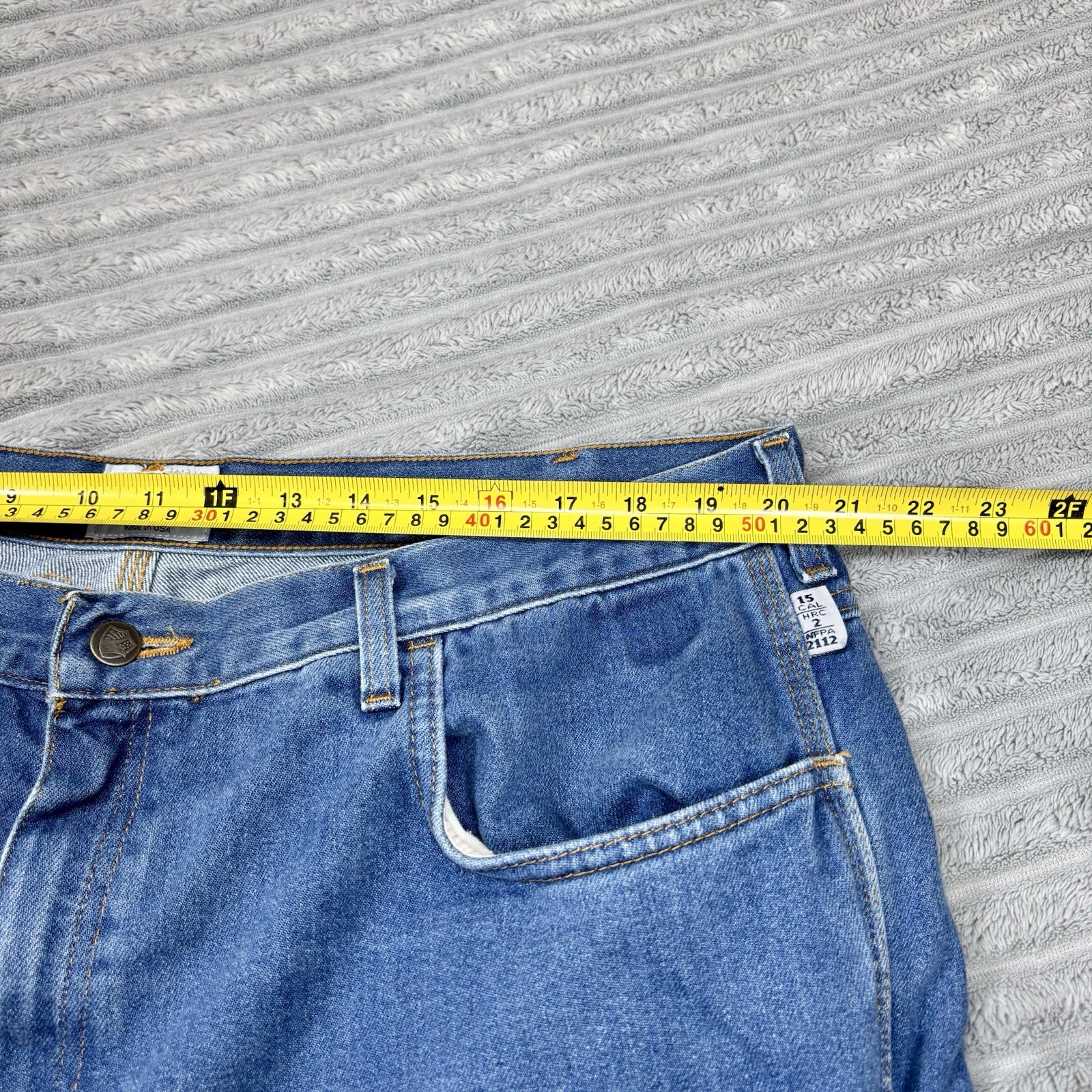 Tyndale FR Jeans Men 42×28 Blue Flame Resistant Cotton Arc F290T Denim blue