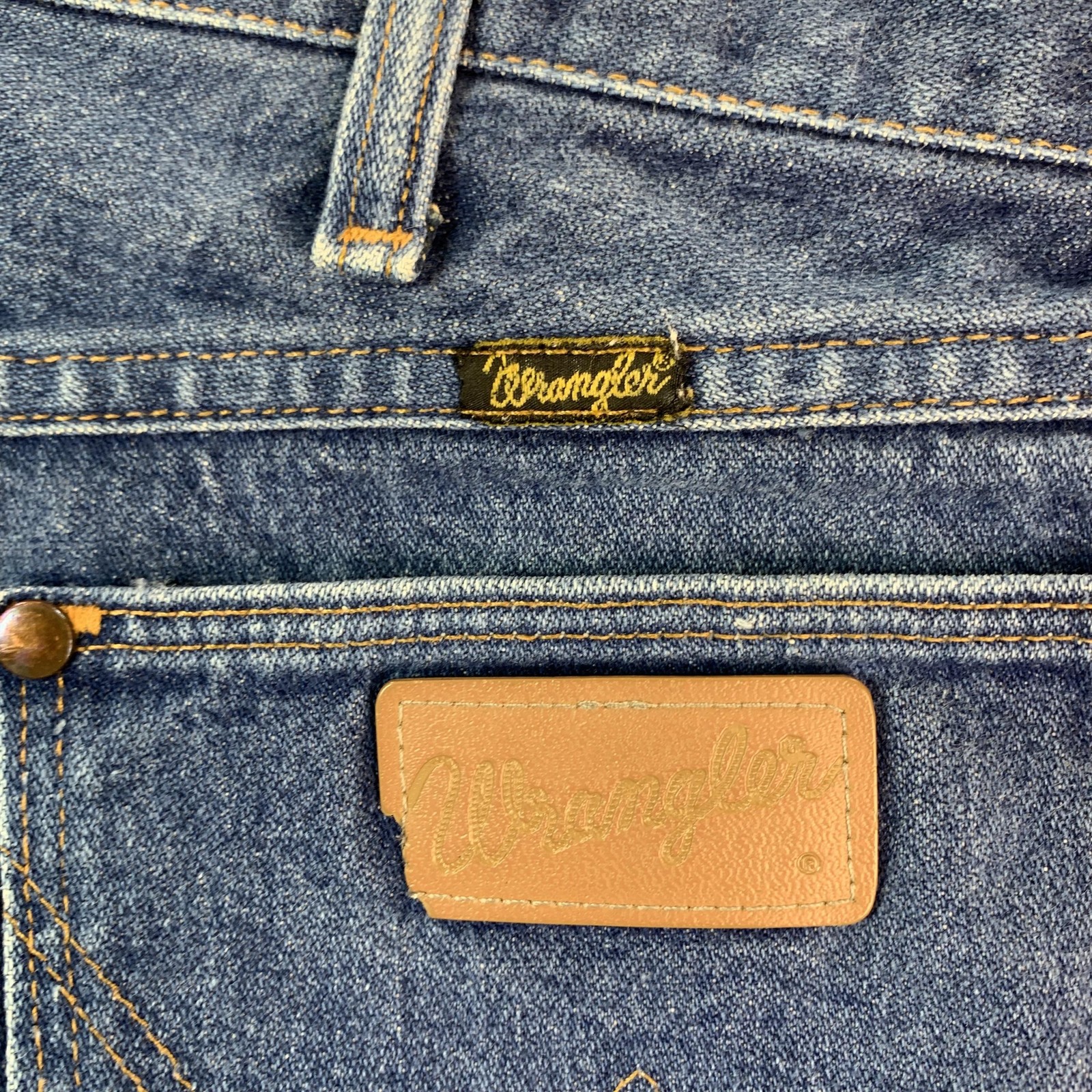 Vintage Wrangler Cowboy Cut Jeans Mens 38×32 Blue Denim 13MWZ USA Workwear