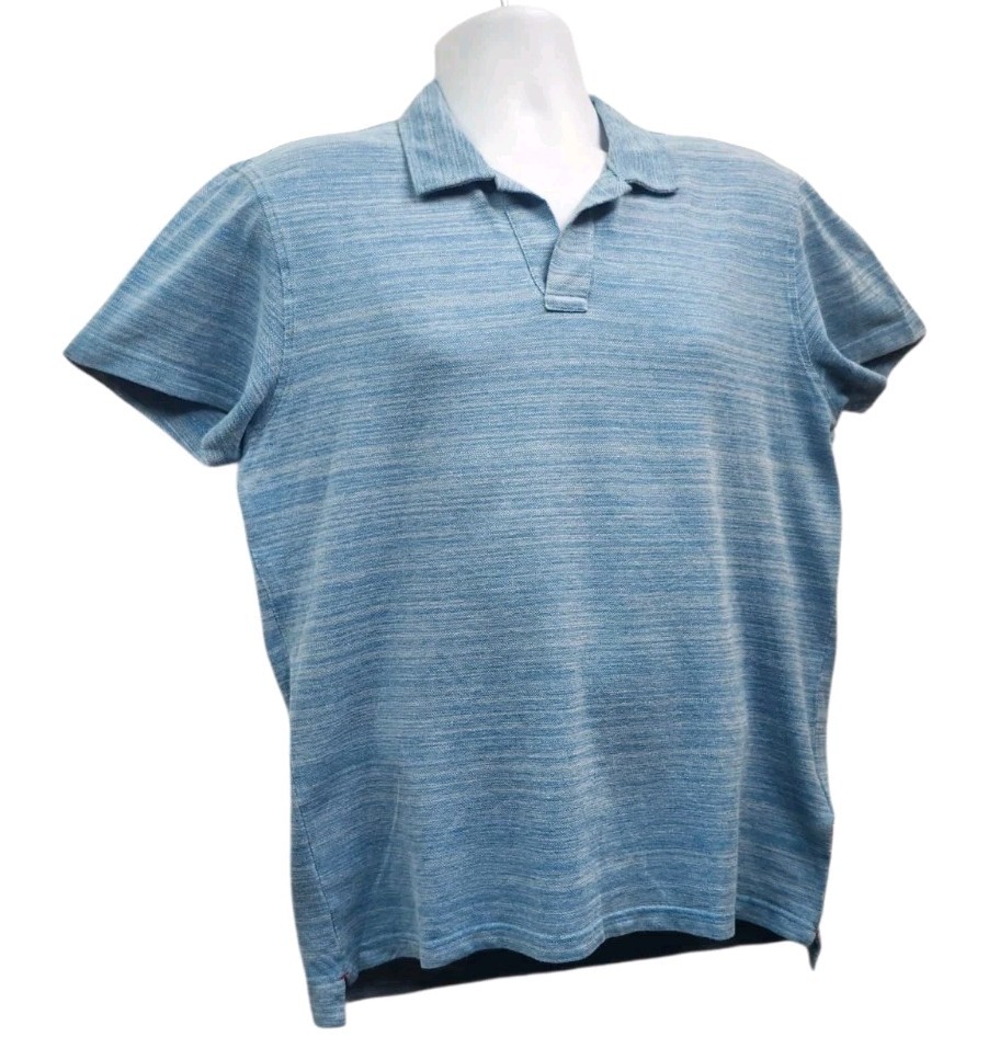 Orlebar Brown *Tailored Fit Felix Polo Shirt Blue Slub Cotton Men’s XL Portugal