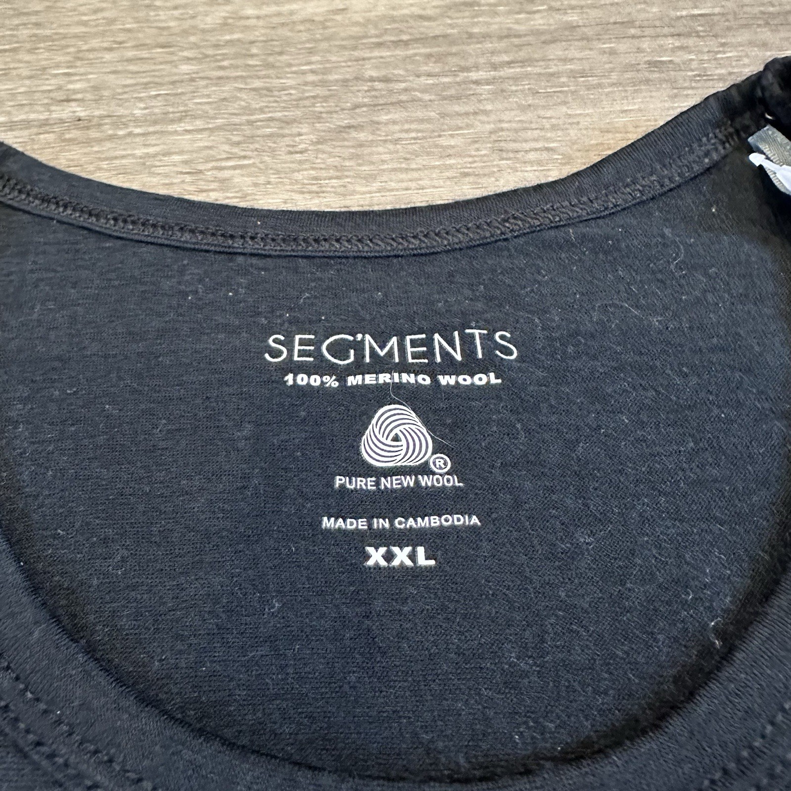 NWT Segments Seg’ments 100% Merino Wool Black Long Sleeve Shirt Women’s Size XXL