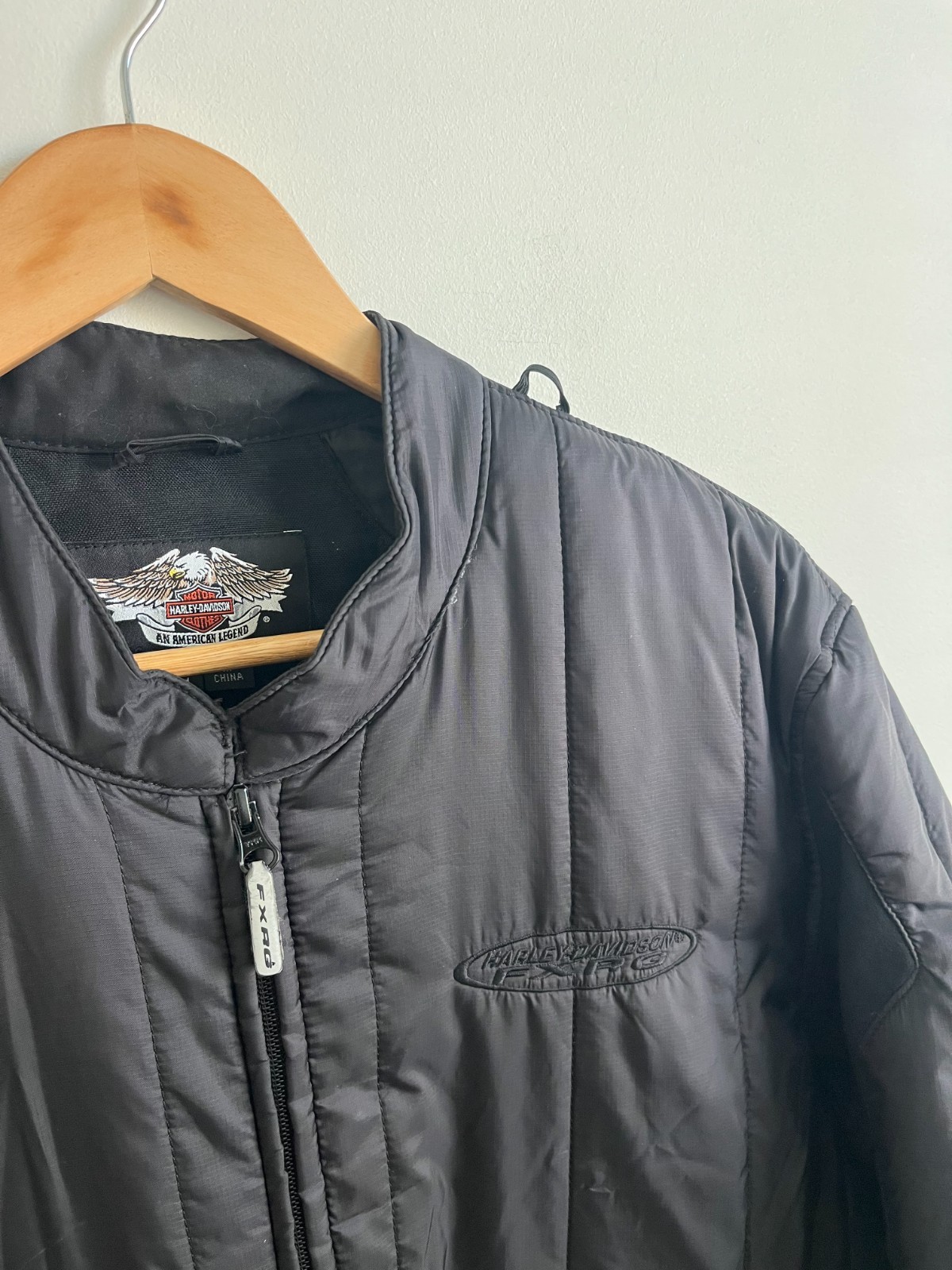 Harley Davidson Full Zip Puffer Jacket Liner FXRG Black Mens Large Biker Motorcy
