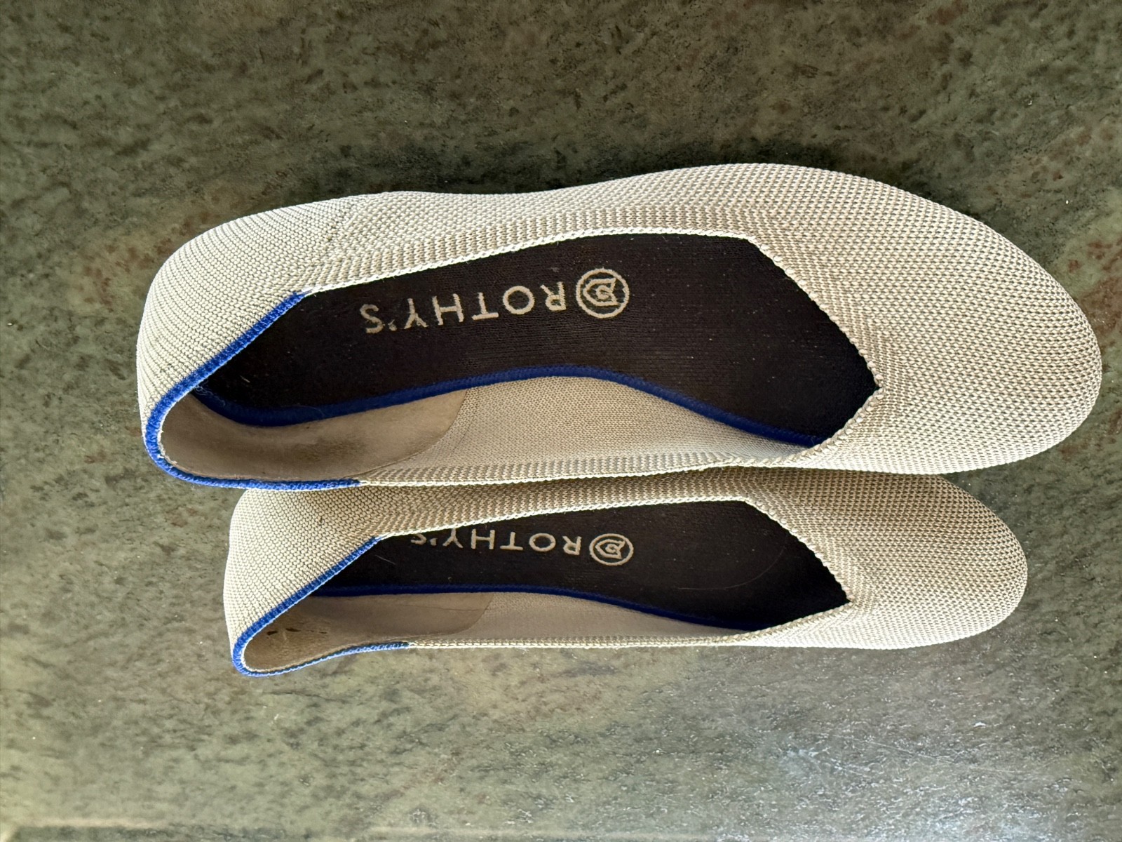 Rothy’s The Flat Shoes Womens Size 9 Beige Knit Ballet Flats Washable Eco