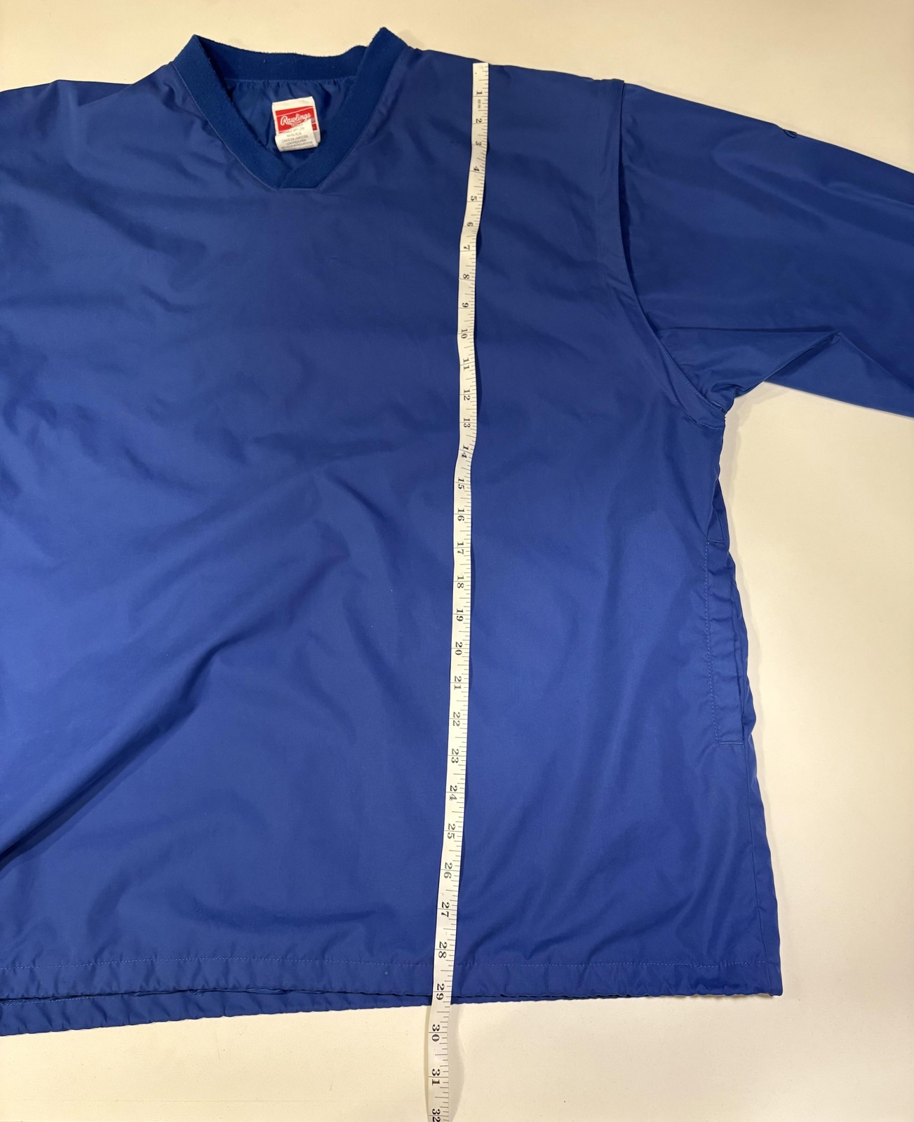 Rawlings Jacket Mens Large Blue Pullover Lightweight Baseball Windbreaker Warmup