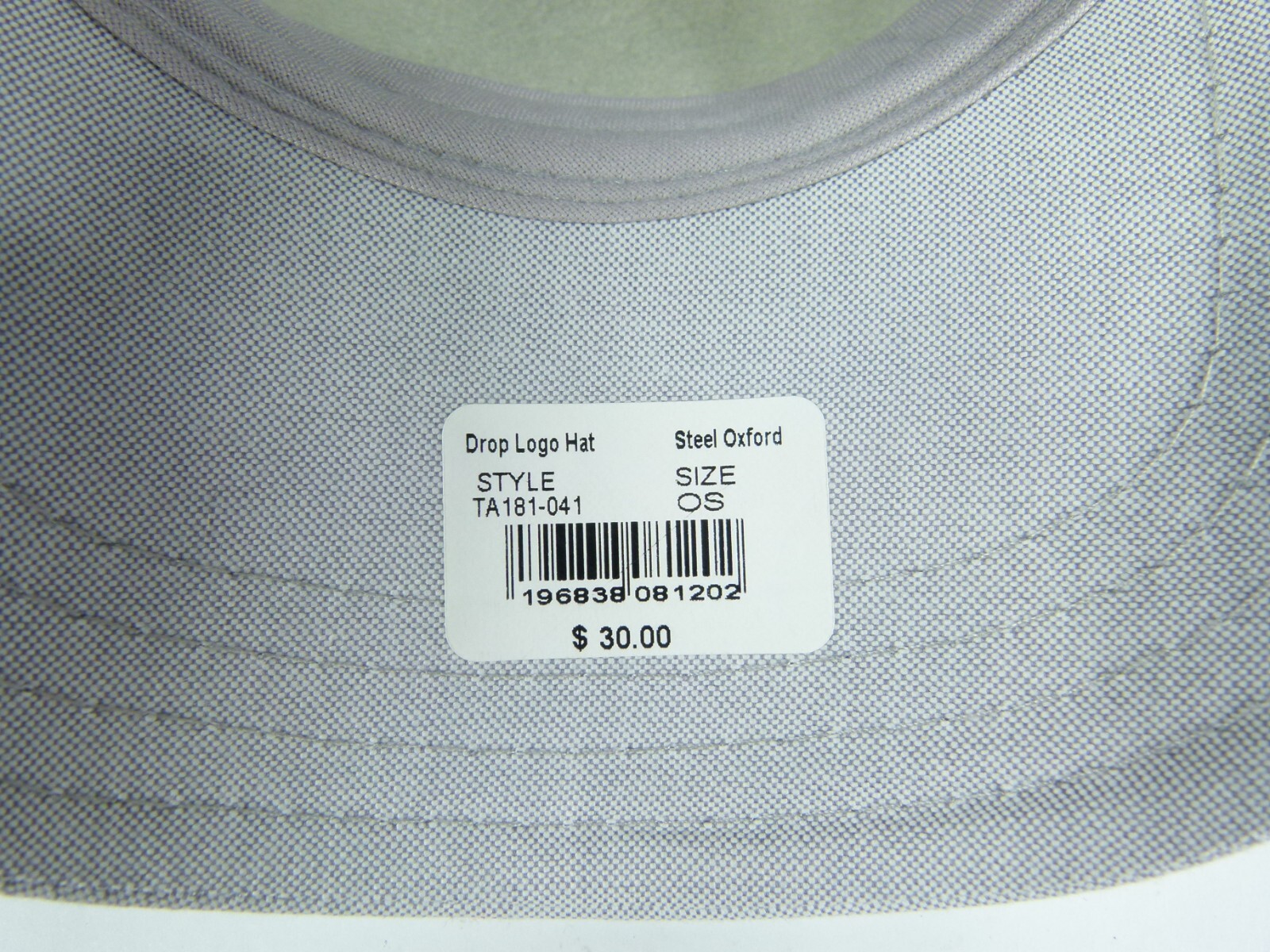 tasc Performance Steel Oxford Gray Signature Logo Hat w/ Tag