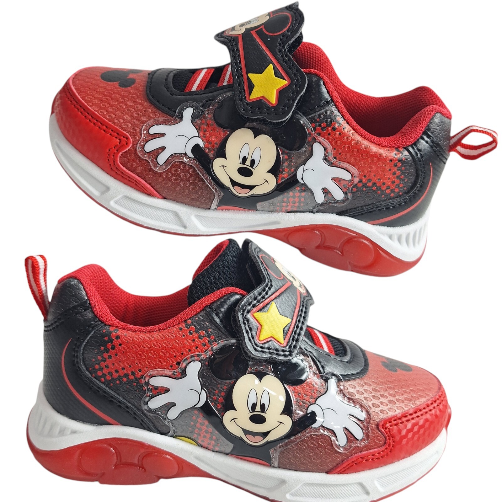 MICKEY MOUSE DISNEY Boys Light-Up Shoes Sneakers Toddlers Size 9 new (17Cm)