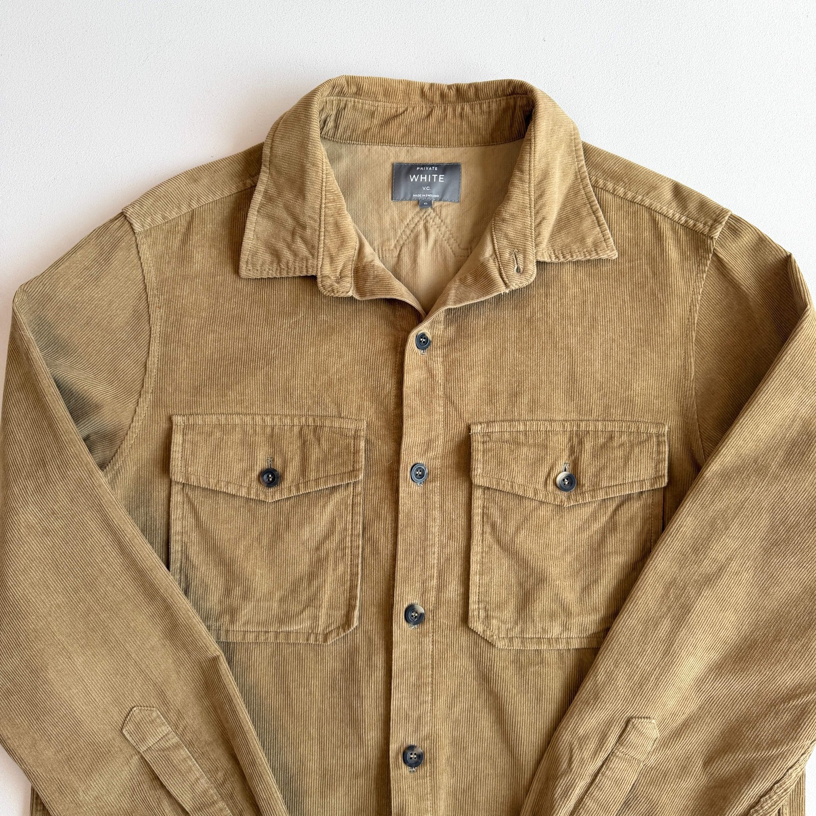 MINT! Private White V.C. (5 / L) Peanut Brown Corduroy Button Overshirt