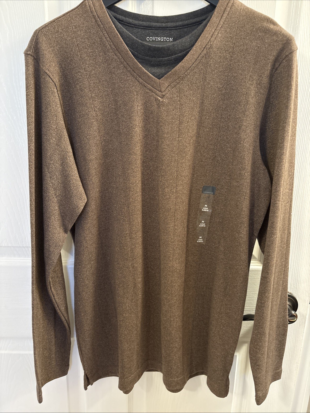 NWT Covington Pullover Shirt Sweater Long Sleeve Brown Men’s Medium