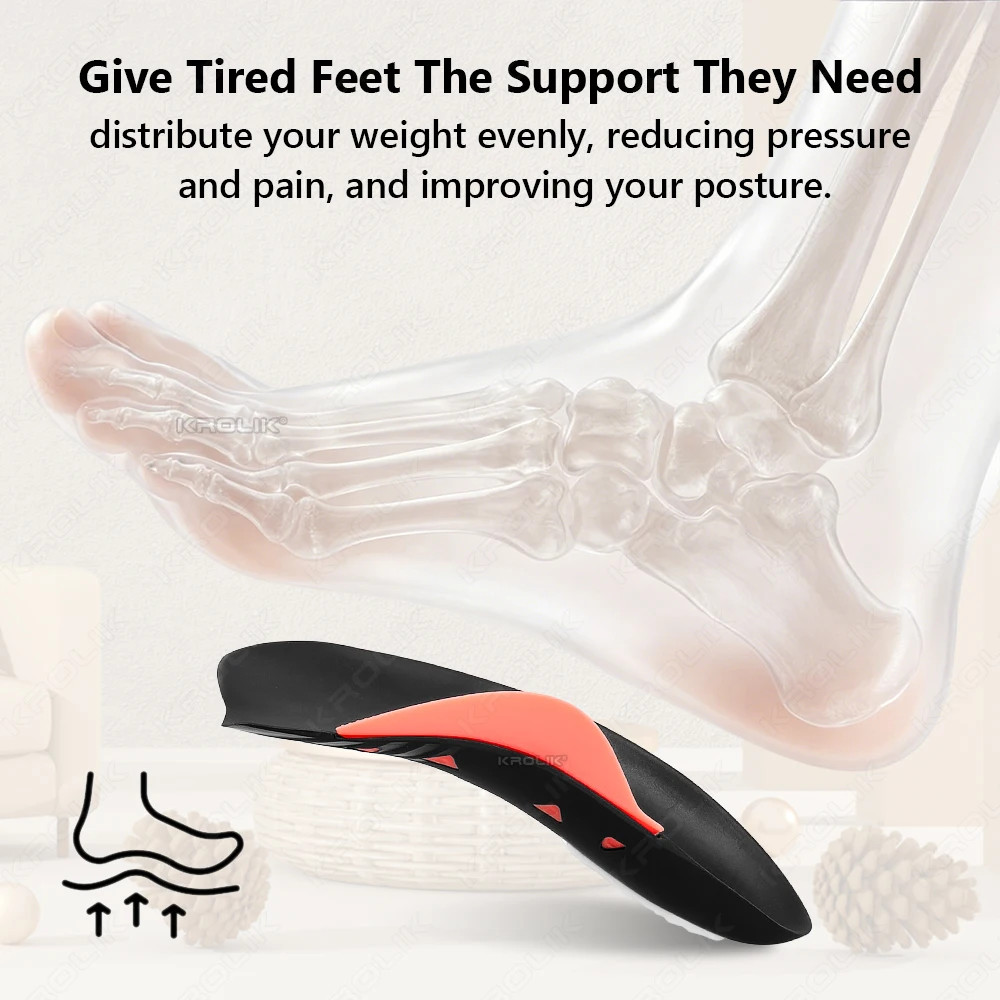 Layered Arch Correction Insoles TPU Material 3 Height Settings Removable Arch Su