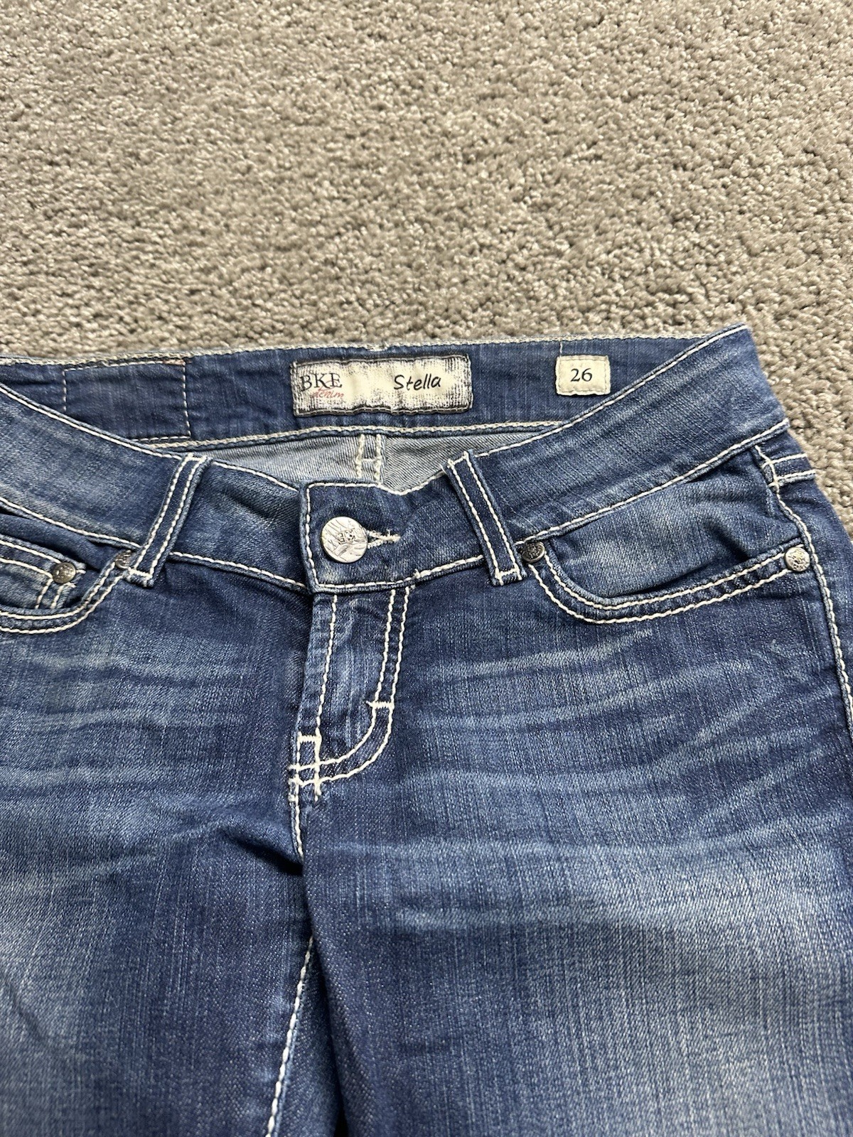 BUCKLE BKE Stella Womens Bootcut Stretch Blue Denim Jeans Size 29R (30×26.5)