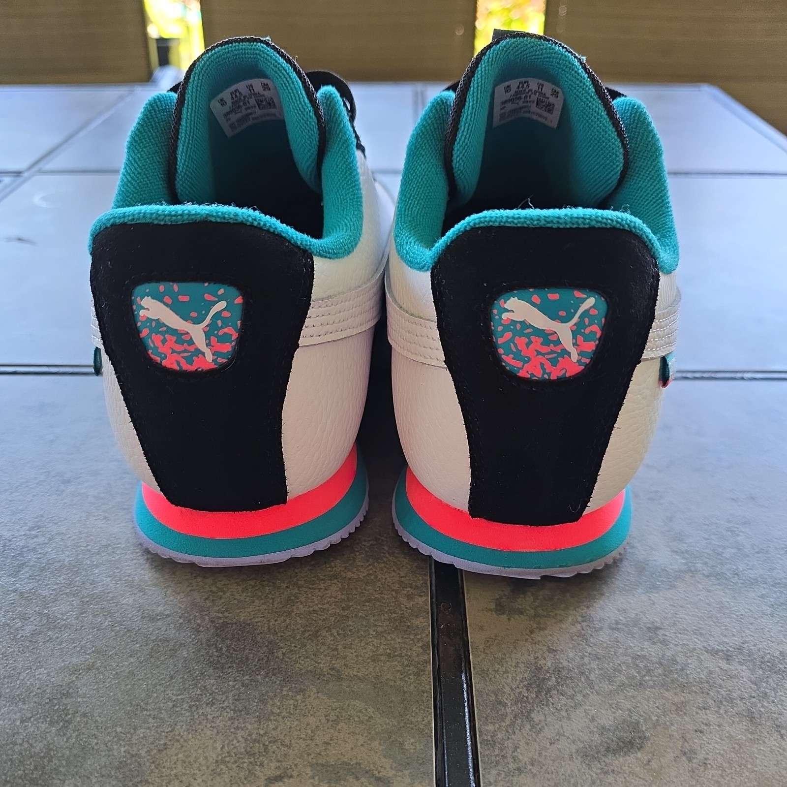 Size 11M Puma Roma Low White/Black/Teal 389056-01 No Box!!!