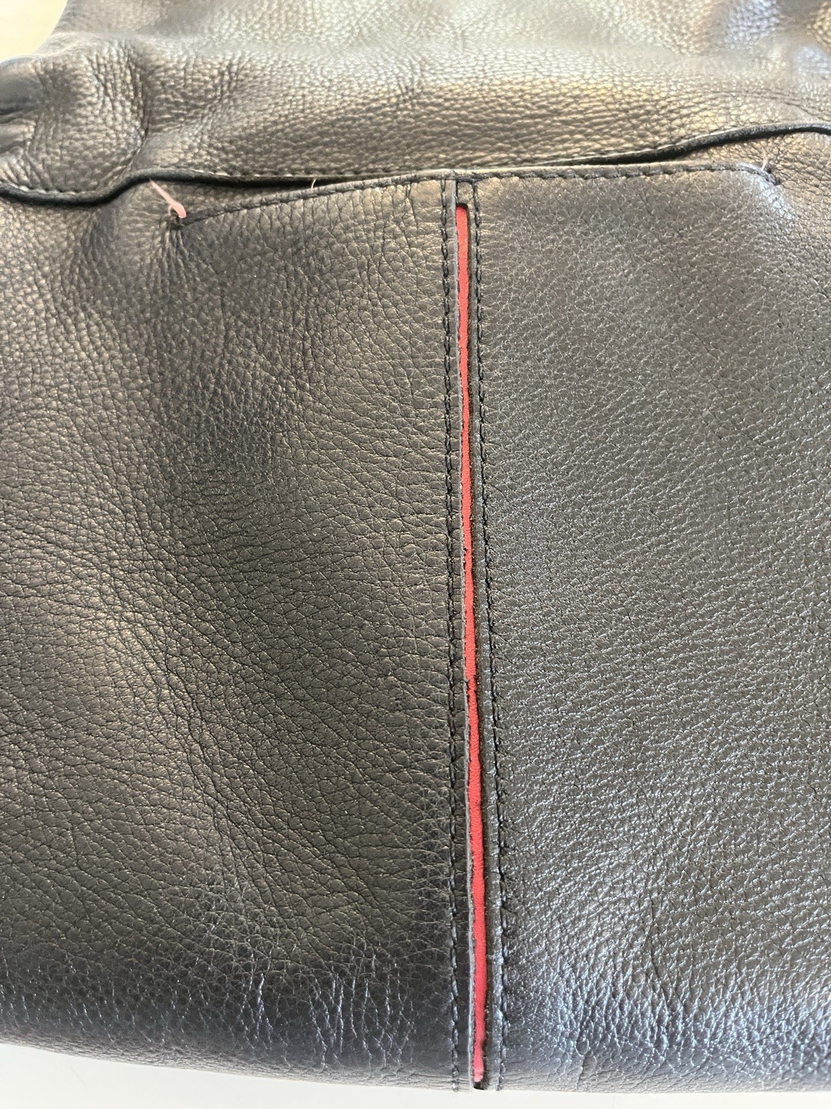 Hammitt Leather VIP ClutchCrossbody Black Leather With Red Suede Int. 10x2x8 &12