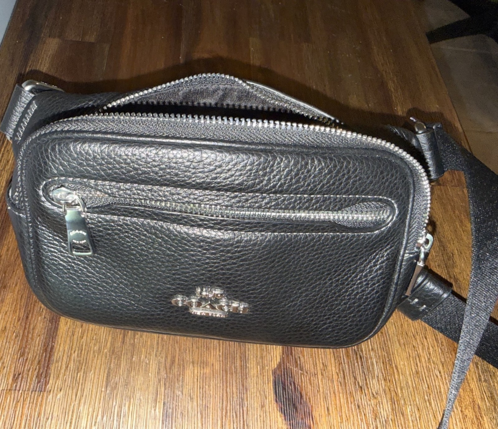 Coach Elias Leather Belt Bag – Black Pebbled Leather