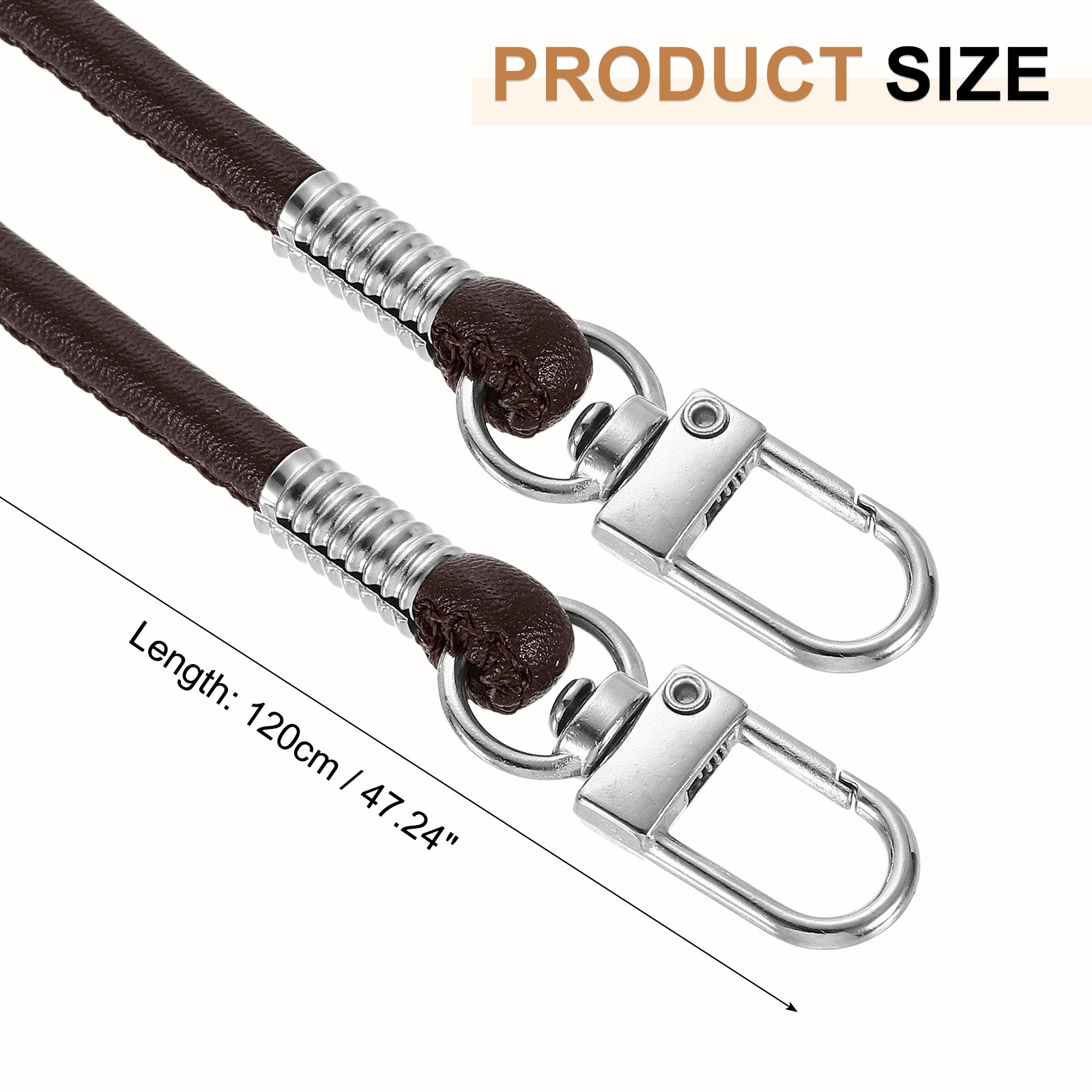 Crossbody Replacement Chain Strap 120cm Thin Soft PU Strap Dark Brown
