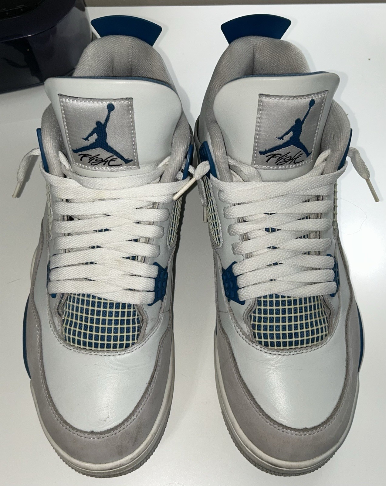 Jordan Air Jordan 4 Retro Mid Top Leather Lace Up, US 11 M, Military Blue, box