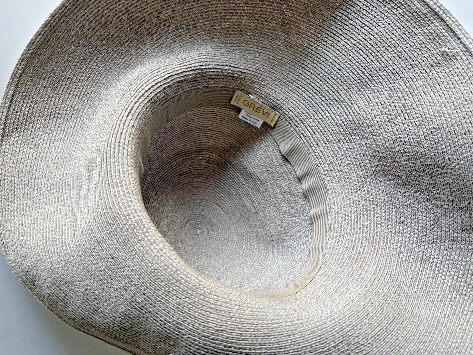 Grevi Sun Hat Wide Brim Manila Hemp Made in Italy Beautiful EUC