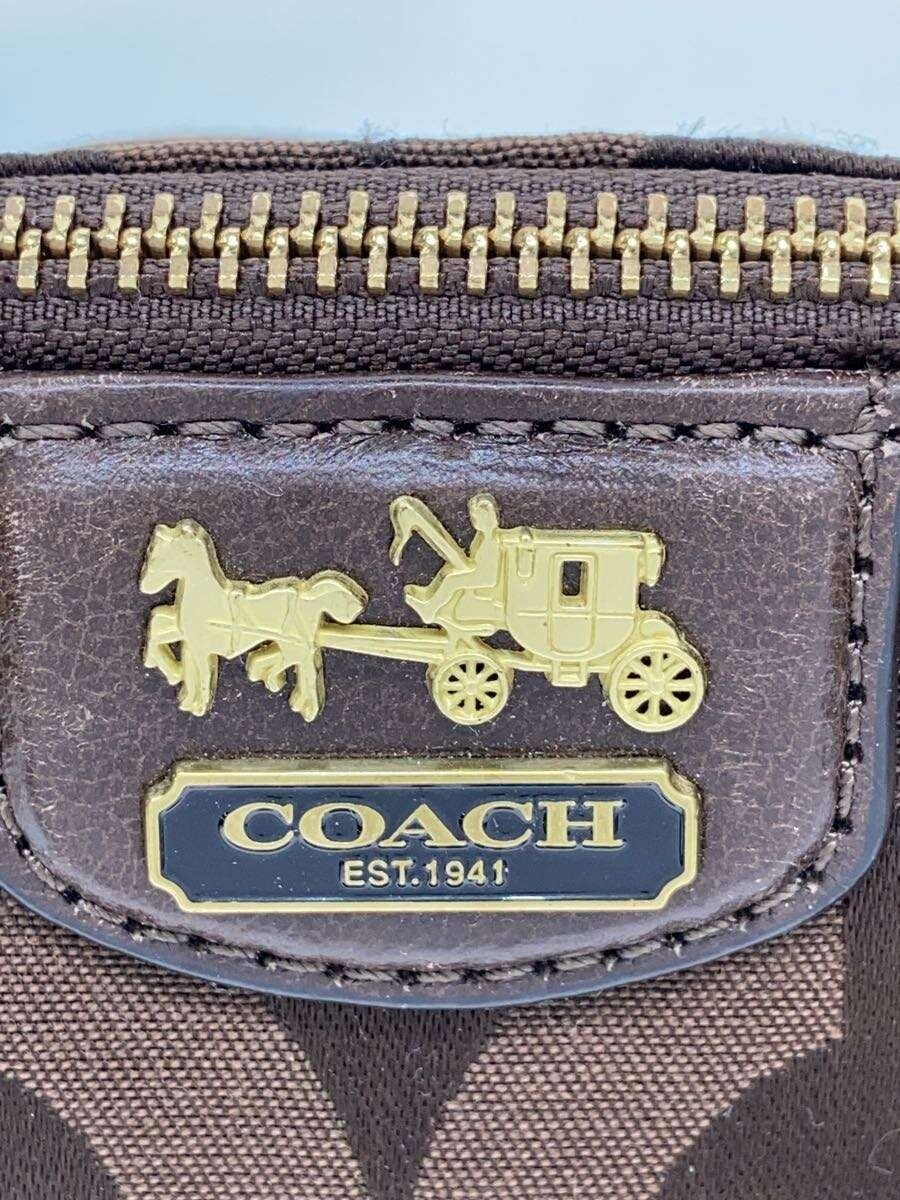 COACH Handbag Madison Op Art Dark Brown Leather Canvas BRW Patterned