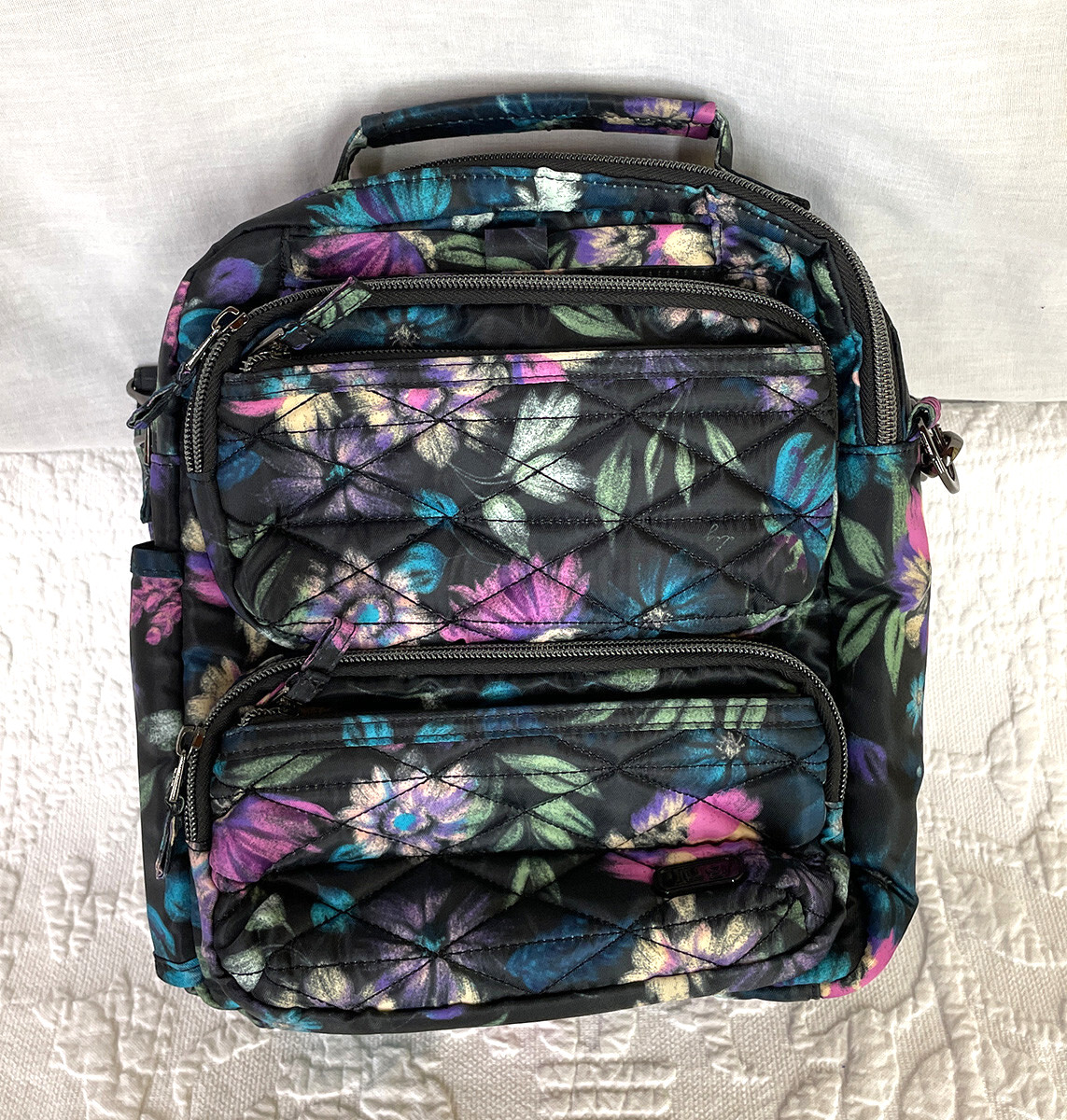 NWOT Lug Compass Floral Print Medium N/S Crossbody Bag