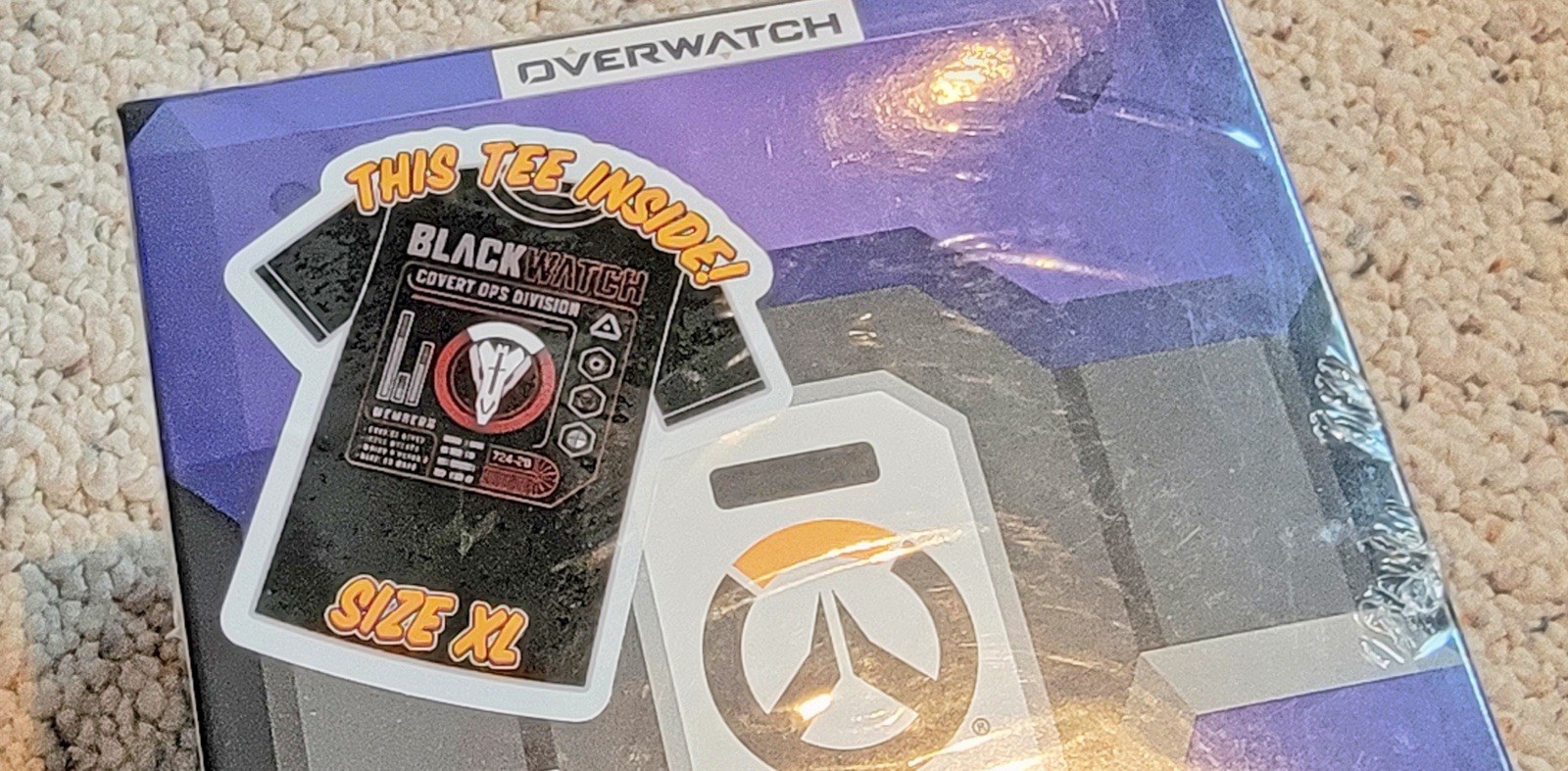 Funko Pop Overwatch Blk Tee shirt in Box Sz X-Large BlackWatch in Cube Box NIB