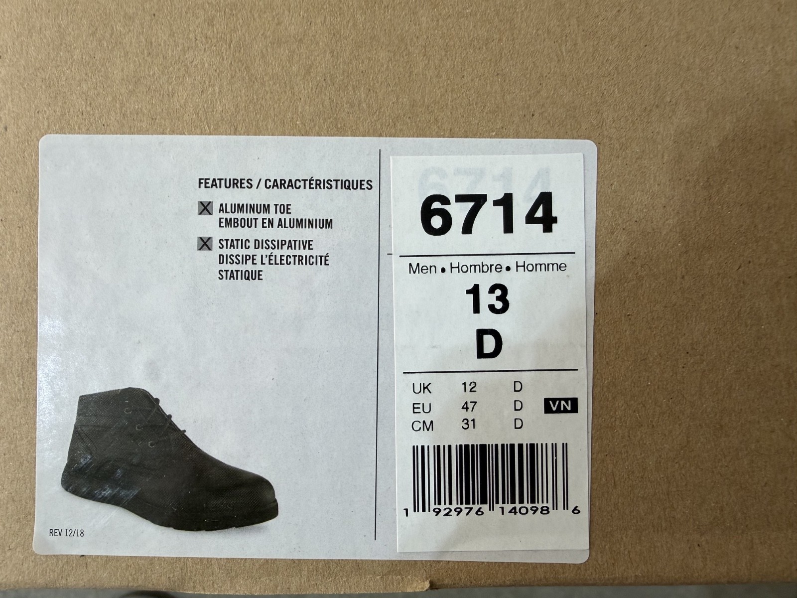 Redwing Crtosslite Size 13 #6714 – Black – New in box