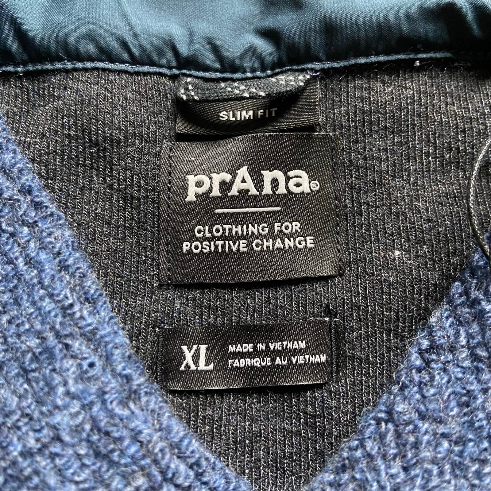 Prana IncrediWool Overshirt Men’s XL Stormy Night Heather Slim Fit Shacket