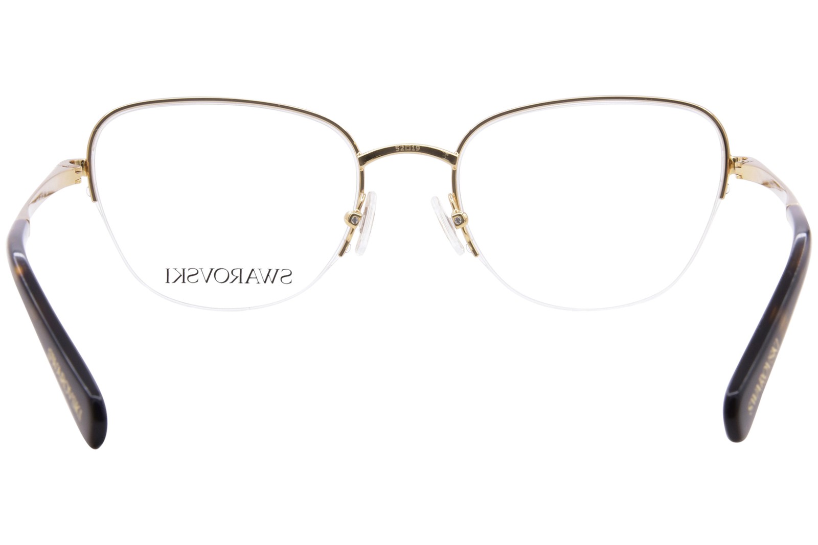 Swarovski SK1023 4004 Eyeglasses Frame Women’s Gold Semi Rim Cat Eye 52mm
