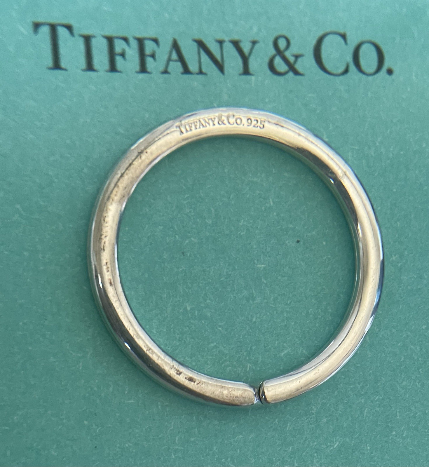 Tiffany & Co. 28.3mm Round Sterling Silver .925 KeyChain KeyRing 5.2 Grams