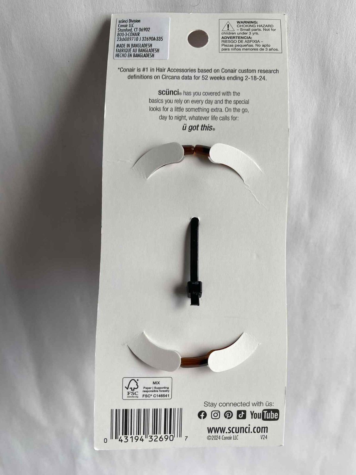 Scunci Claw Clip XThick Hair , All Day Strong Hold ( 1 pc ) Tortoise Jaw 32690