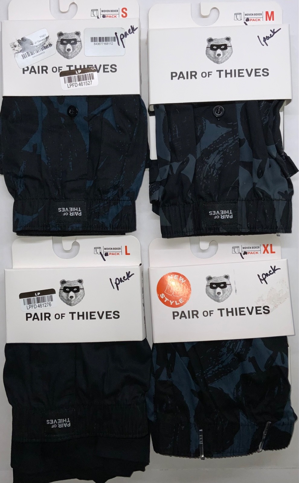 S M L XL SINGLE PACKS Pair Of Thieves WOVEN BOXERS The most fitting 100% Cotton
