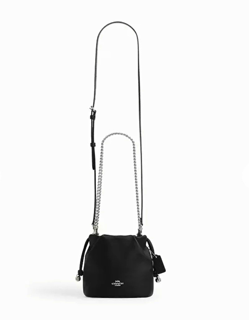 Coach Women’s Small Black Quilted Crescent Shoulder Bag Chain Strap Detachable