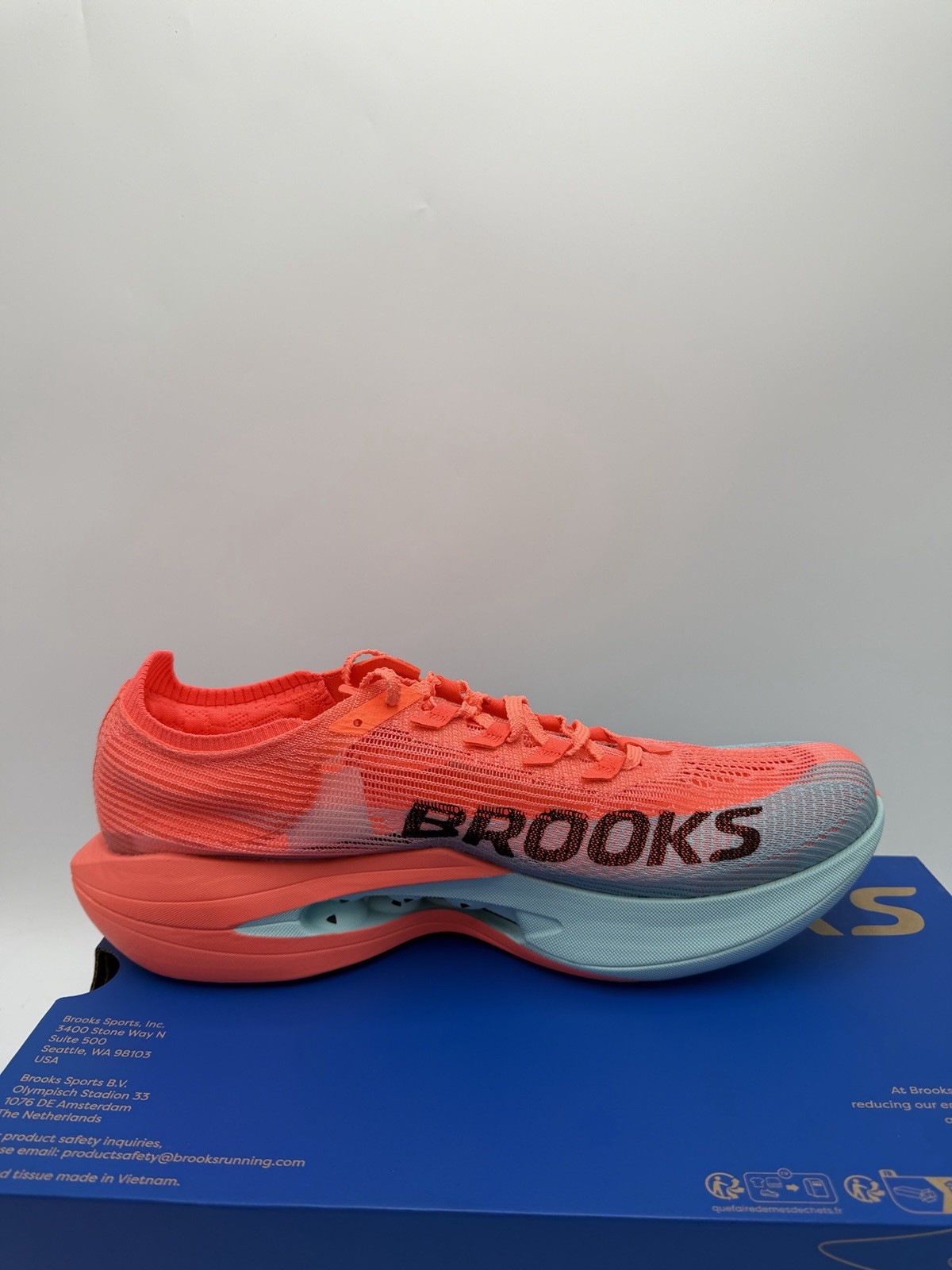 Brooks Hyperion Elite 5 Pink Clay/Atomizer Blue Running Shoe Size 10.5