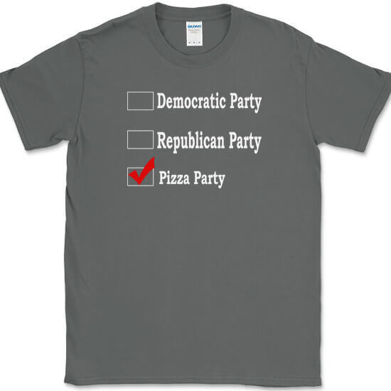 Republican Party Democrat Party Pizza Party T-Shirt Funny Political Food Tee