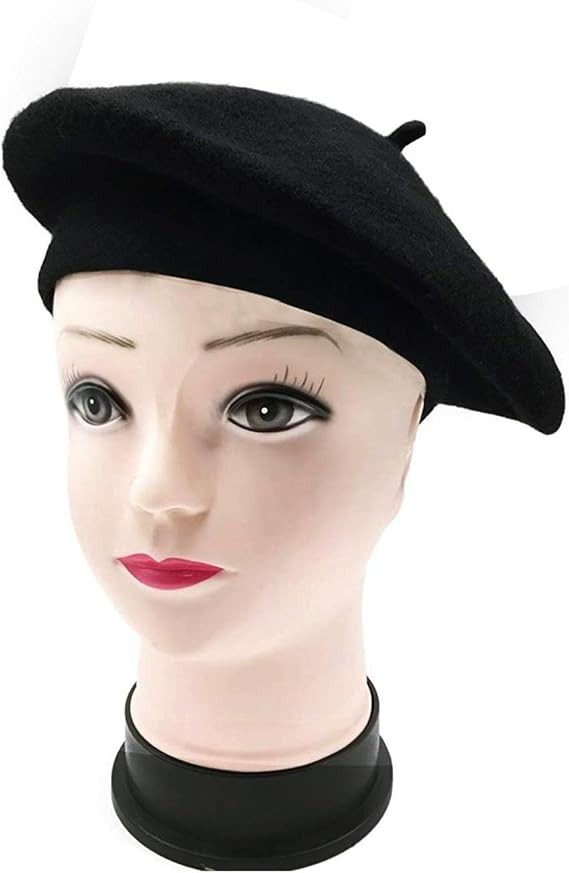 Gorro Vasco De Artista De Boina Francesa Para Mujeres Y Niñas, Color Negro NUEVO