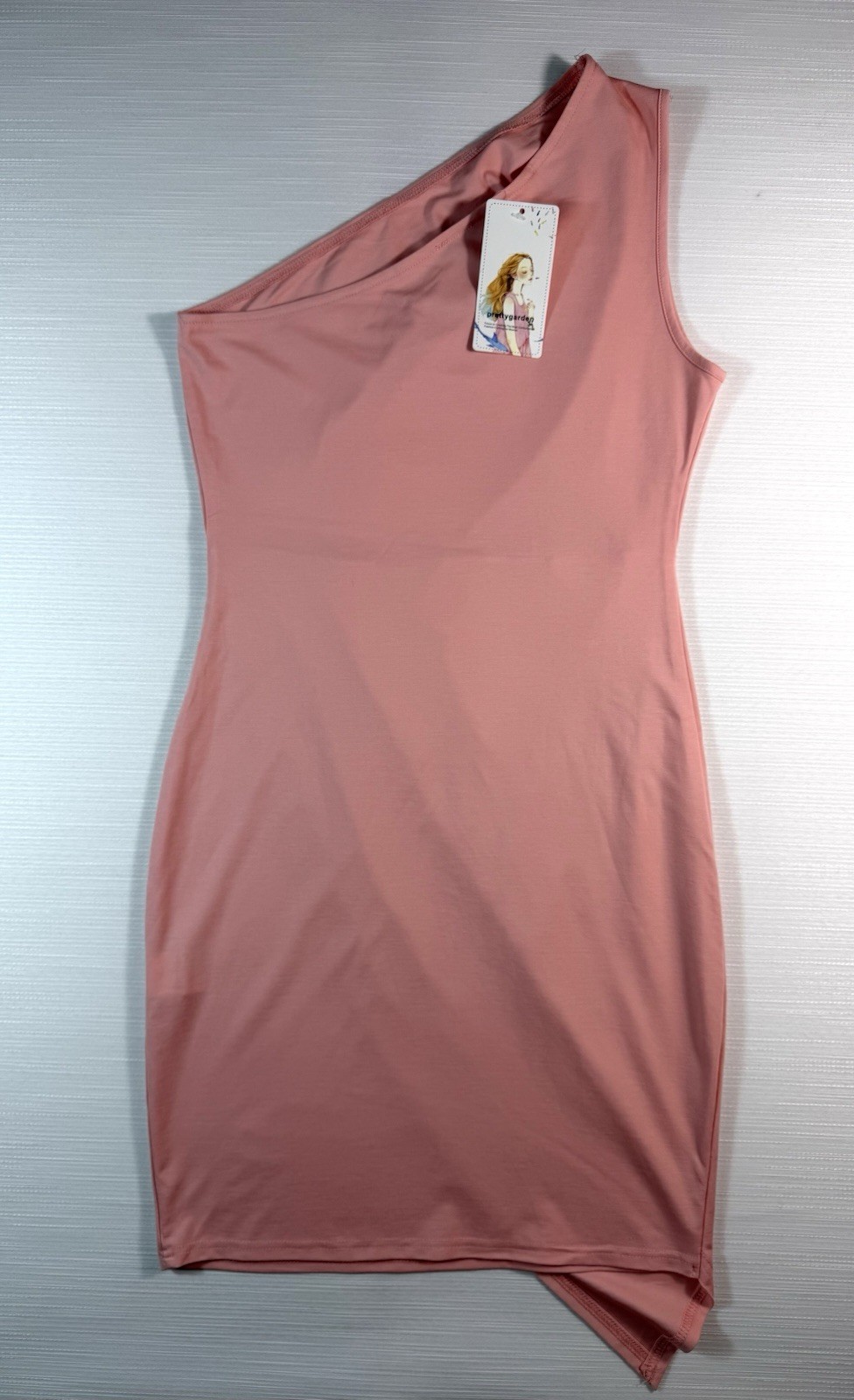 Prettygarden Women’s Pink One Shoulder Asymetrical Dress