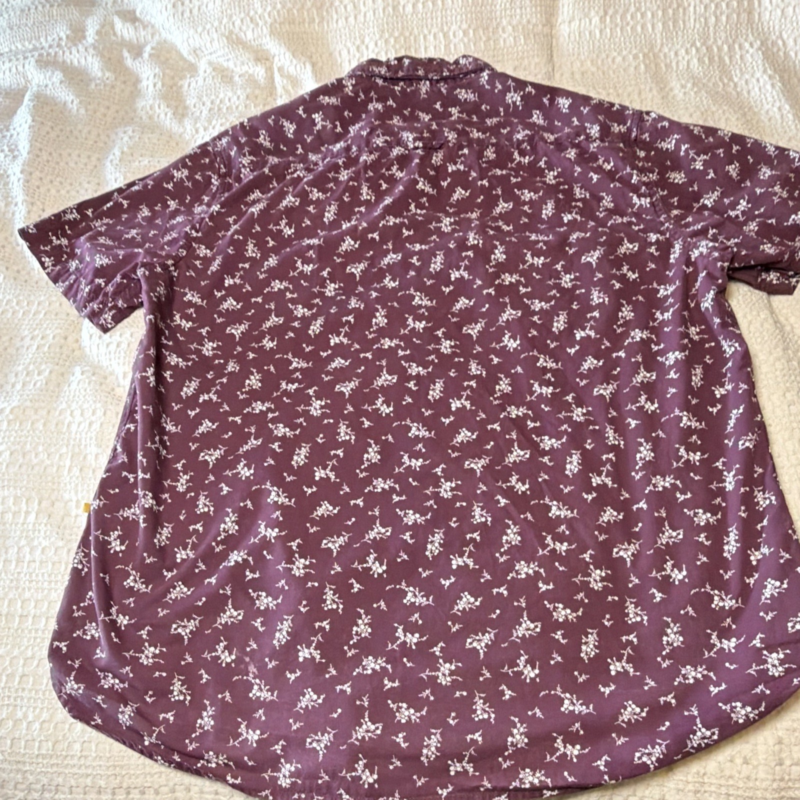 Denim & Flower Ricky Singh Men’s L Purple Floral Woven Cotton Slim Button-Down