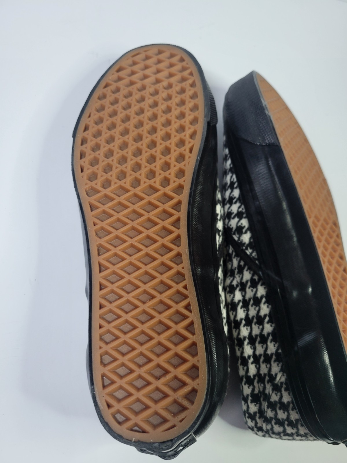 Vans Men’s Classic Slip On 98 Houndstooth Black & White Shoes Size 7.5 NEW