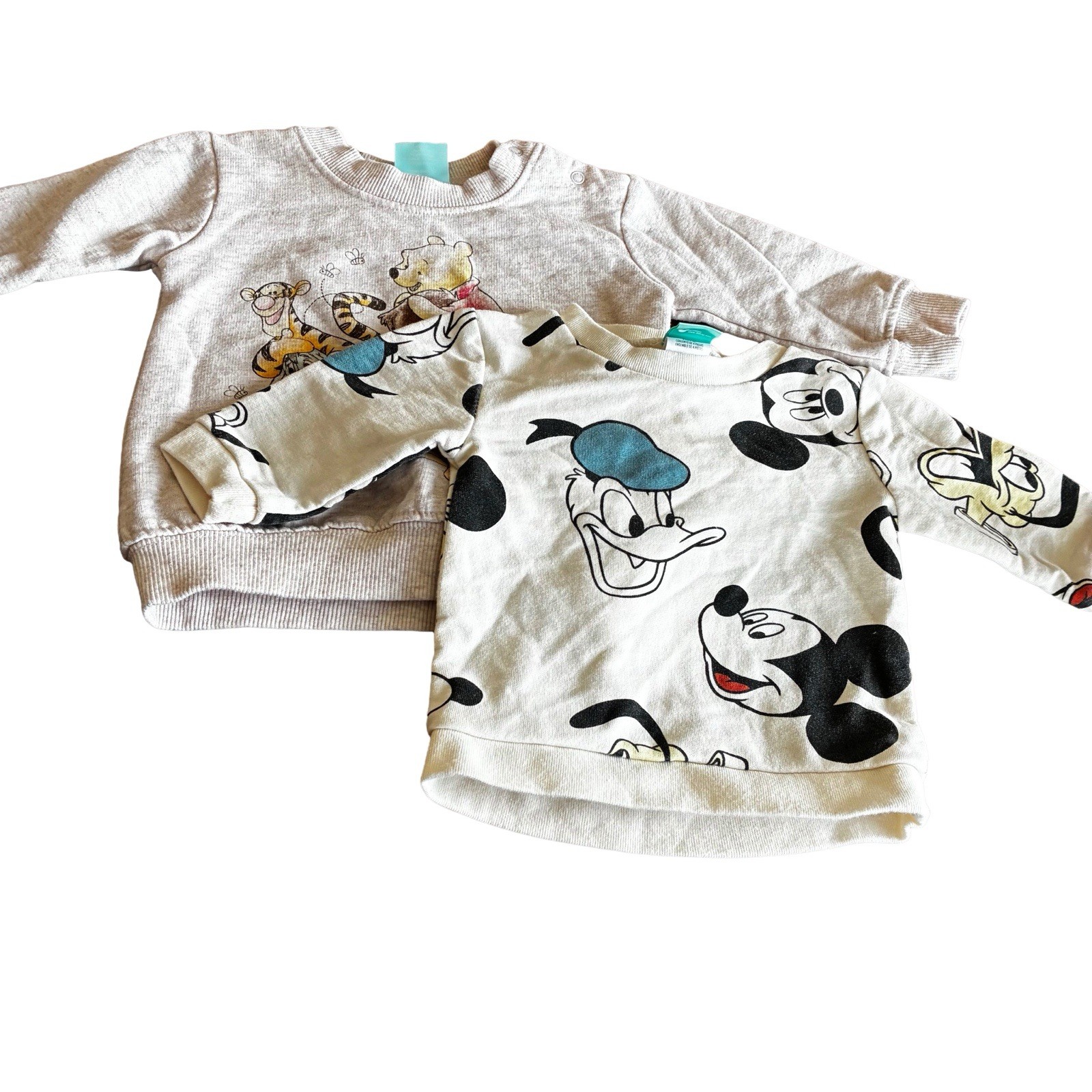 Disney Baby Sweatshirts Lot of 2 0–3 Months Winnie the Pooh Mickey Mouse