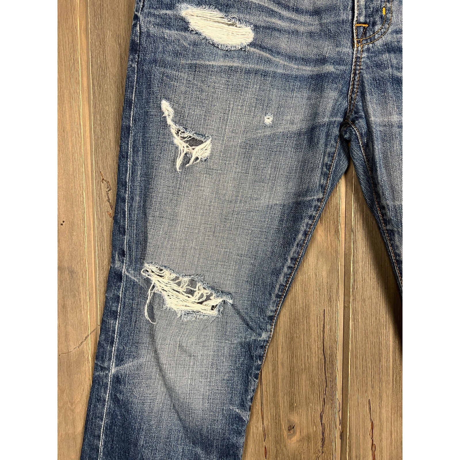 AG Adriano Goldschmied Distressed Straight Leg Jeans, 28