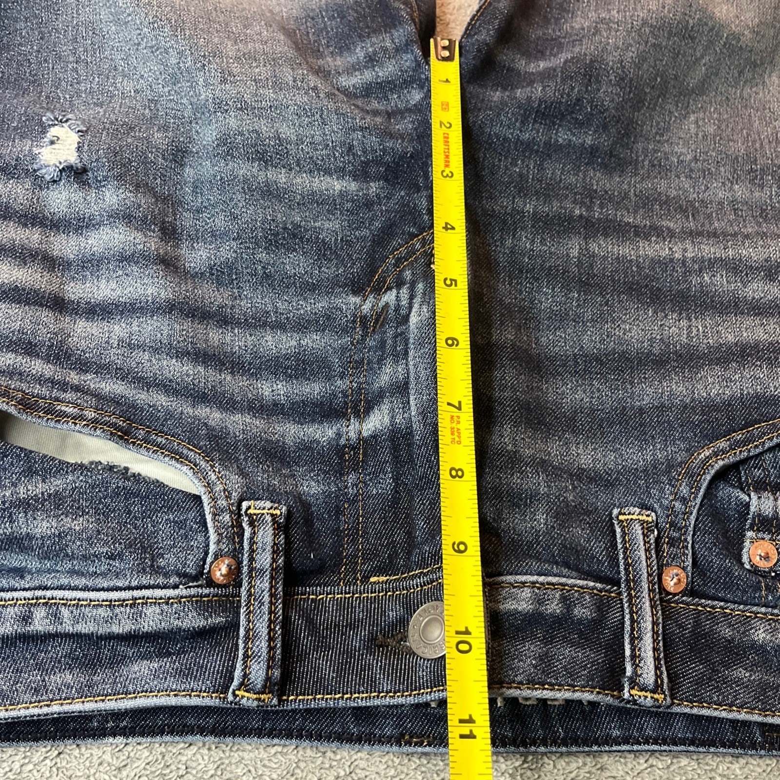 American Eagle Airflex+ Distressed Cut-off Denim Unisex Jhorts US 32 B181