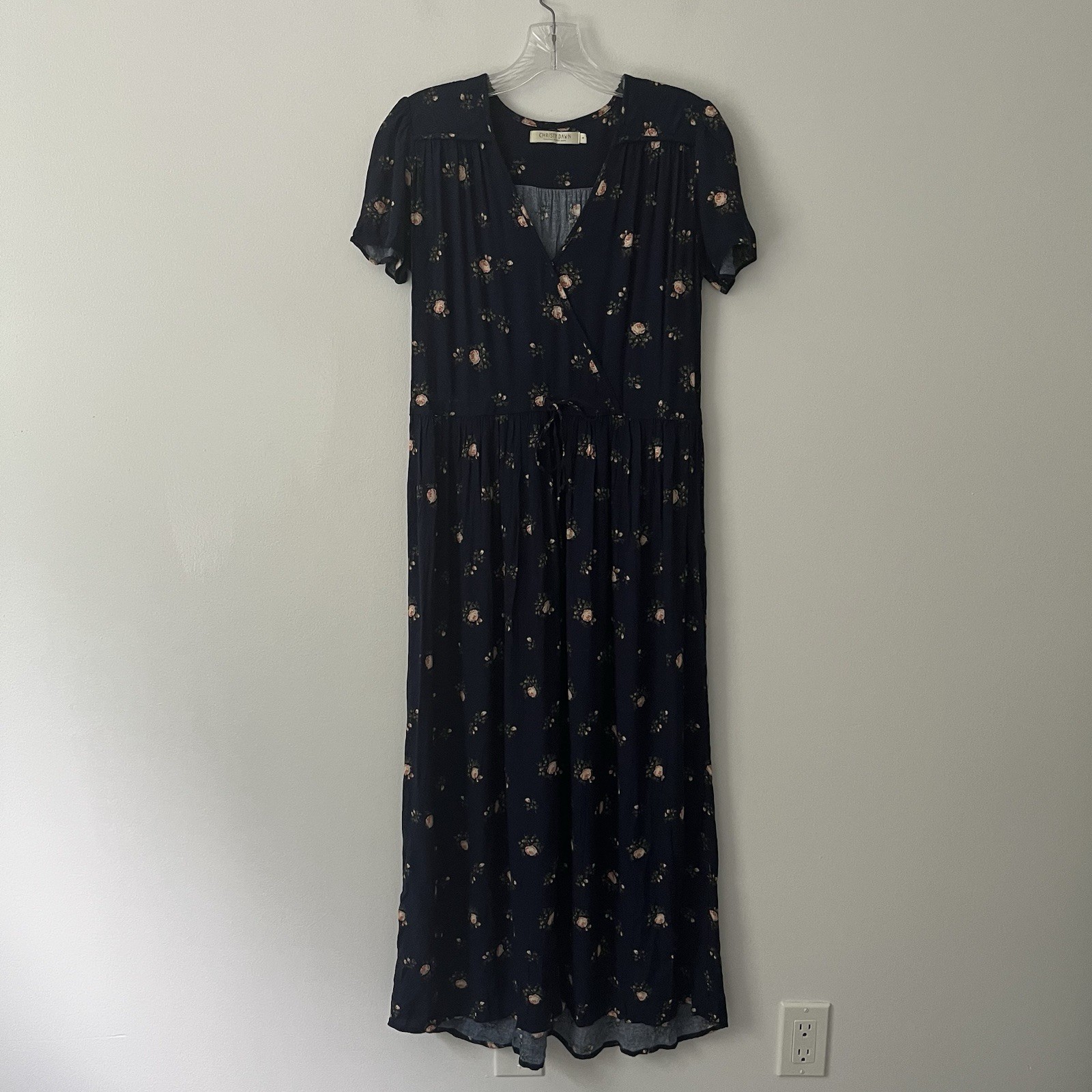 Christy Dawn The Dawn Dress Blue Floral Faux Wrap Feminine Cottagecore XS