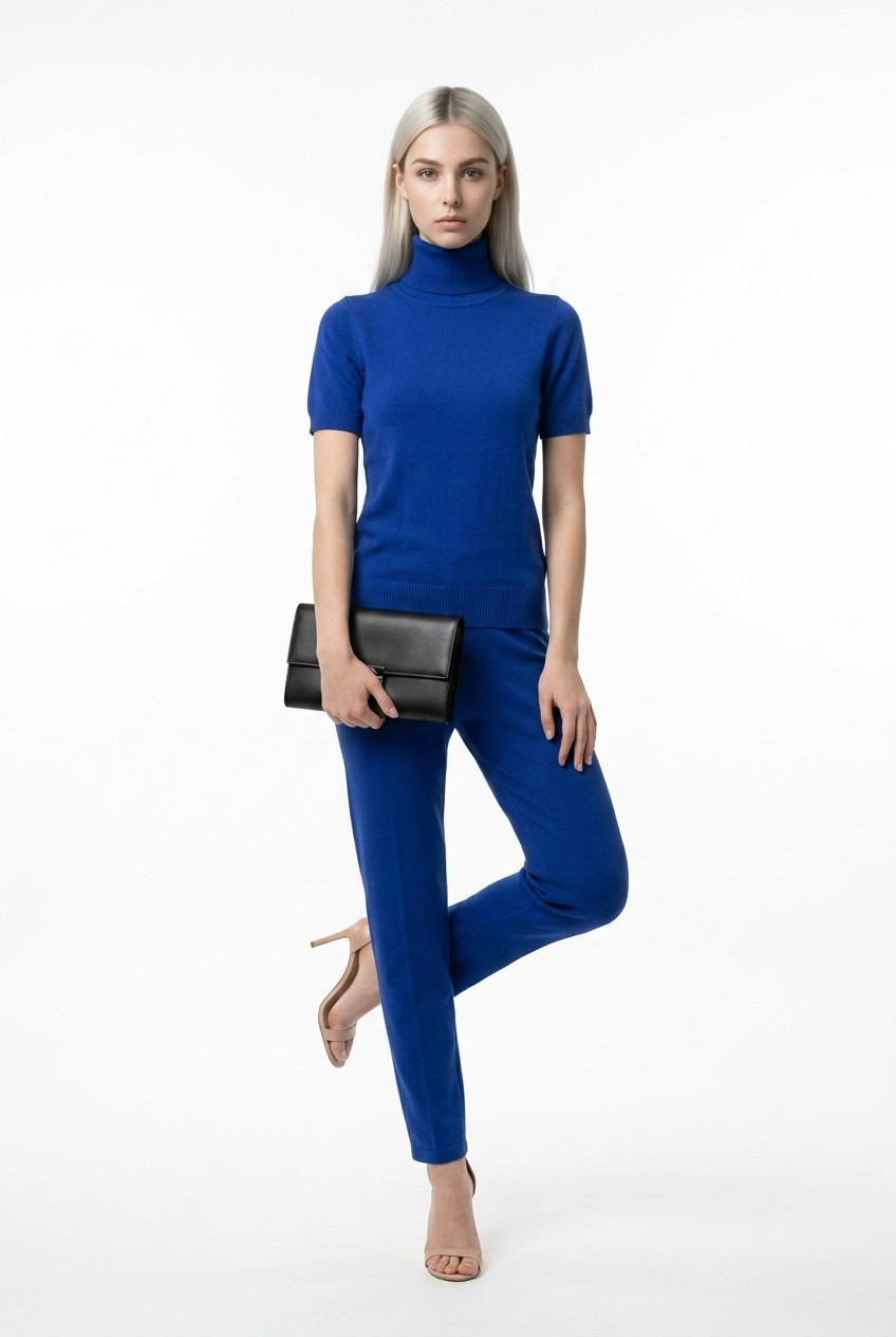 Cielo royal blue roll neck,burgundy,brown,white,brown