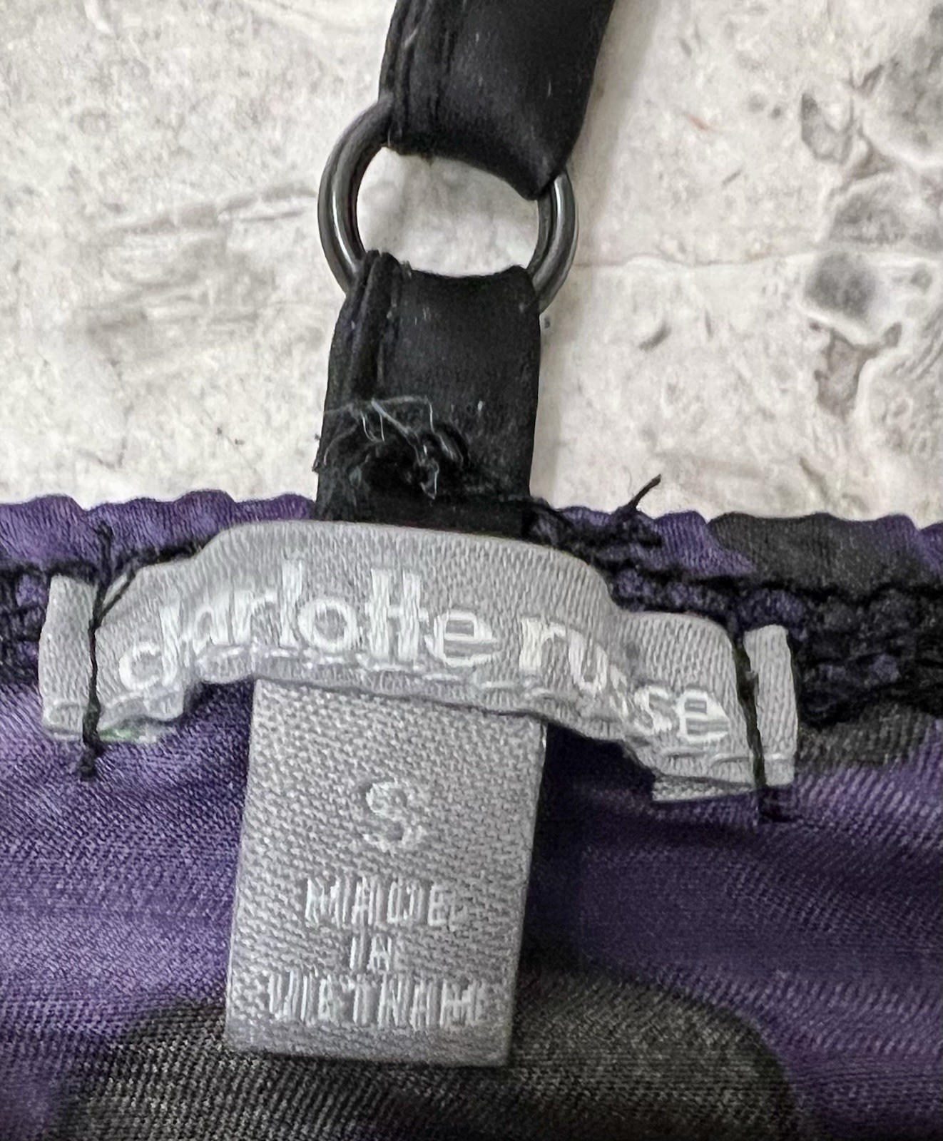 Charlotte Russe Y2K Zip Front Purple Black Cami Top Vintage Size Small