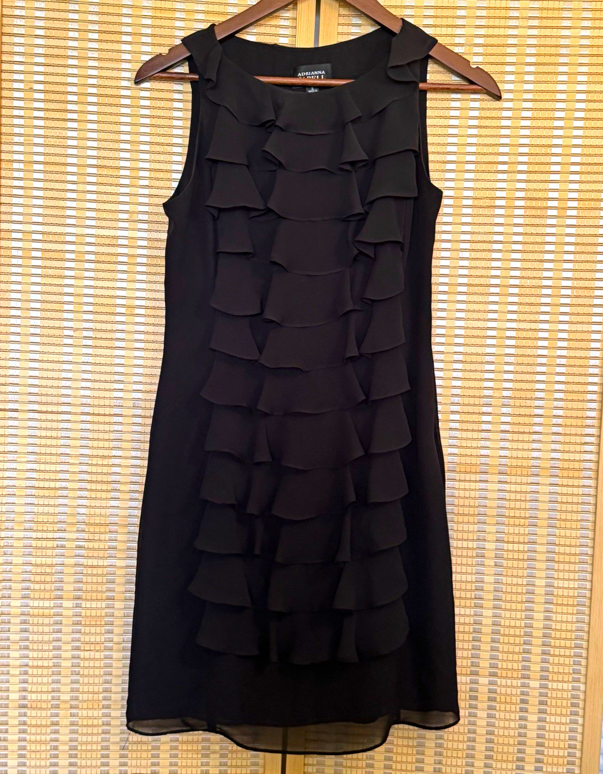 Adrianna Papell Black Ruffle Sleeveless dress 2