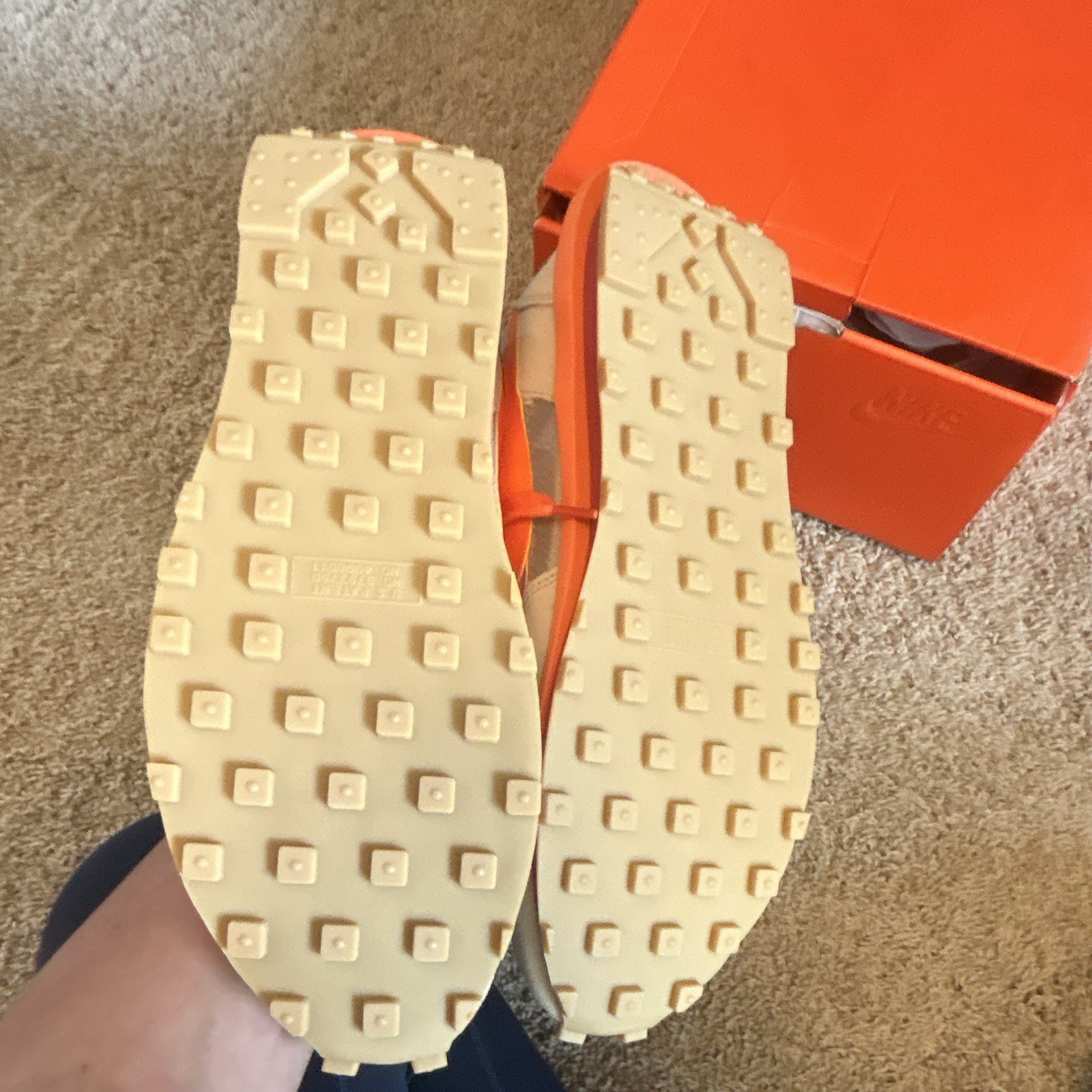 Nike LDWaffle Beige/Orange Low Top Lace-Up Athletic Sneaker DH1347-300