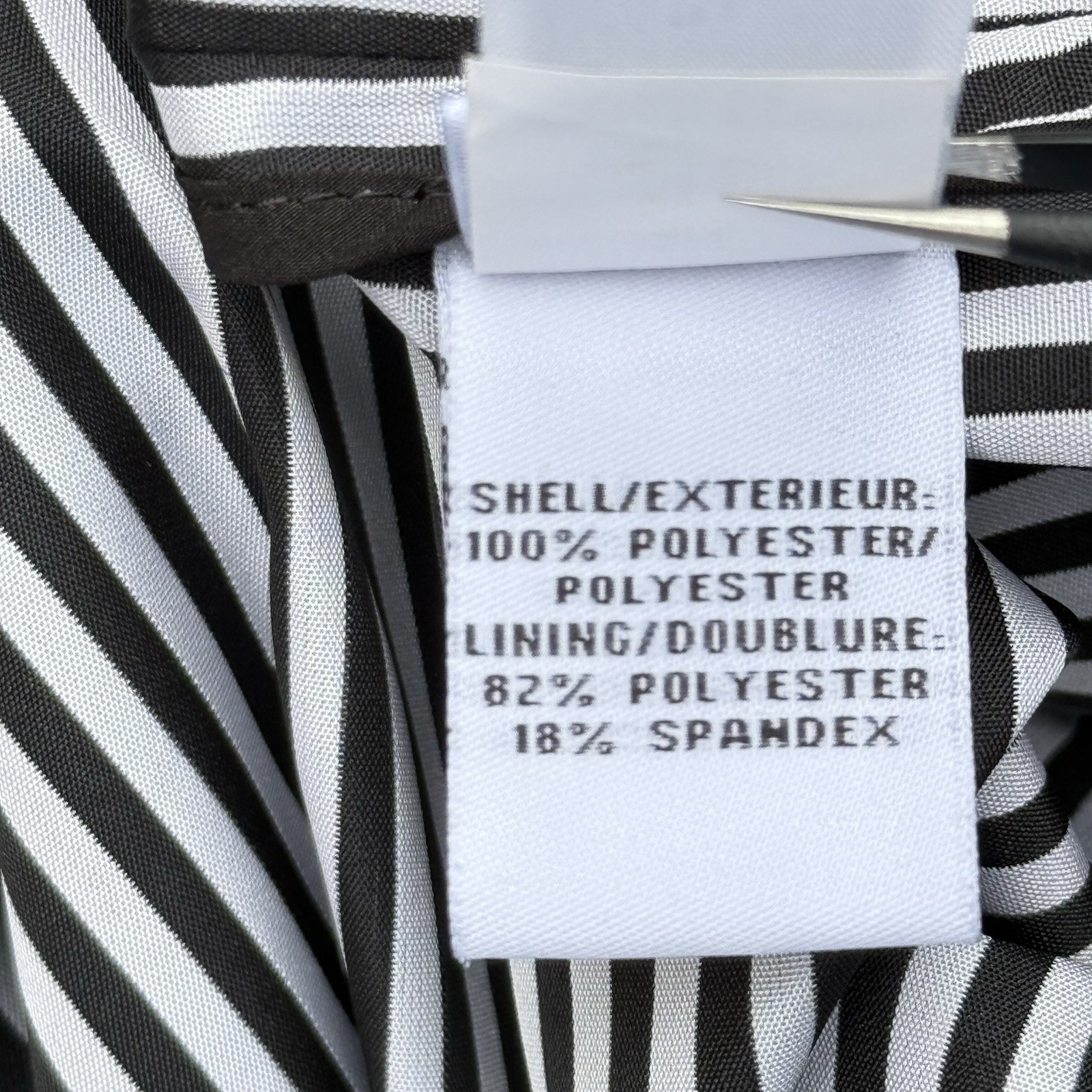 Diane Von Furstenberg DVF Barley Trench Coat w/Belt Sz 8 Black White Striped
