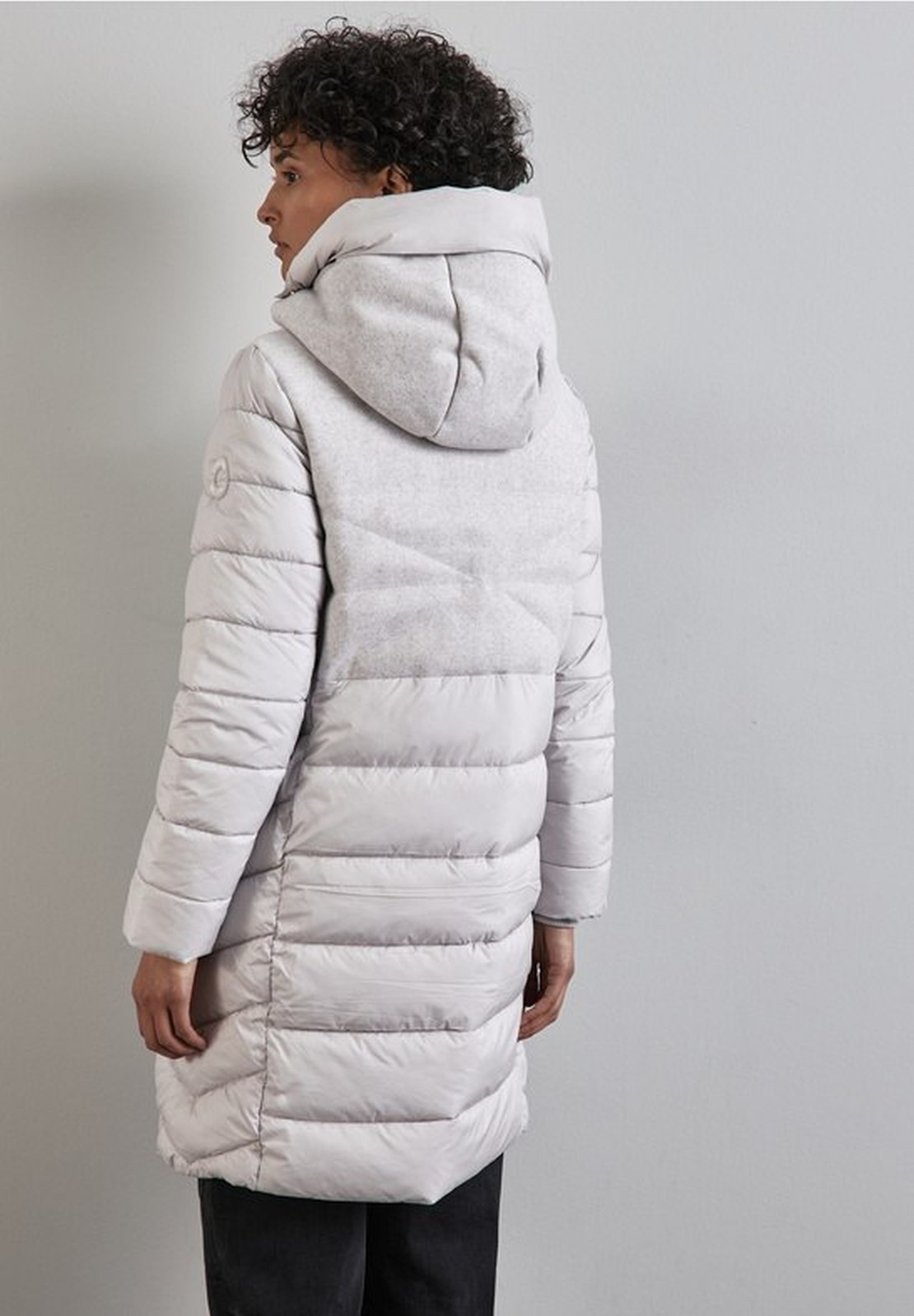 Street One quilted jacket with material mix in the color gray