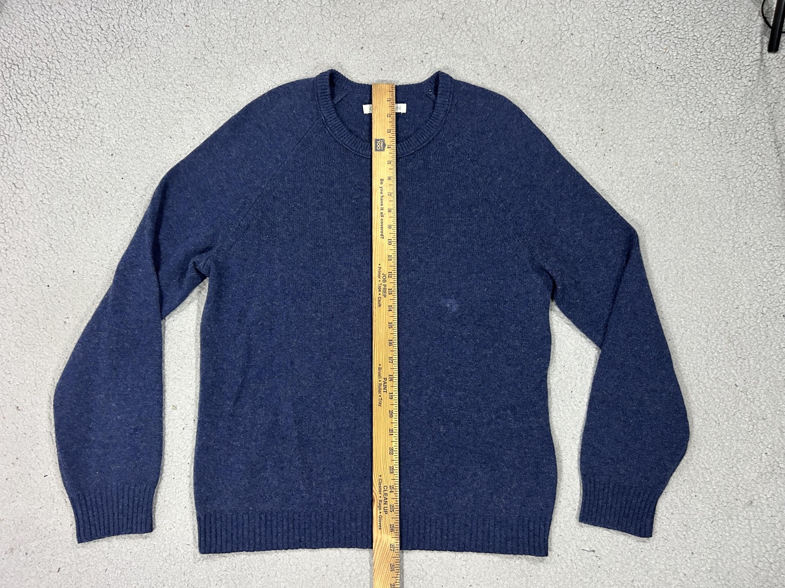 Outerknown Sweater Mens Large Blue Recycled Cashmere Merino Crewneck Soft Knit