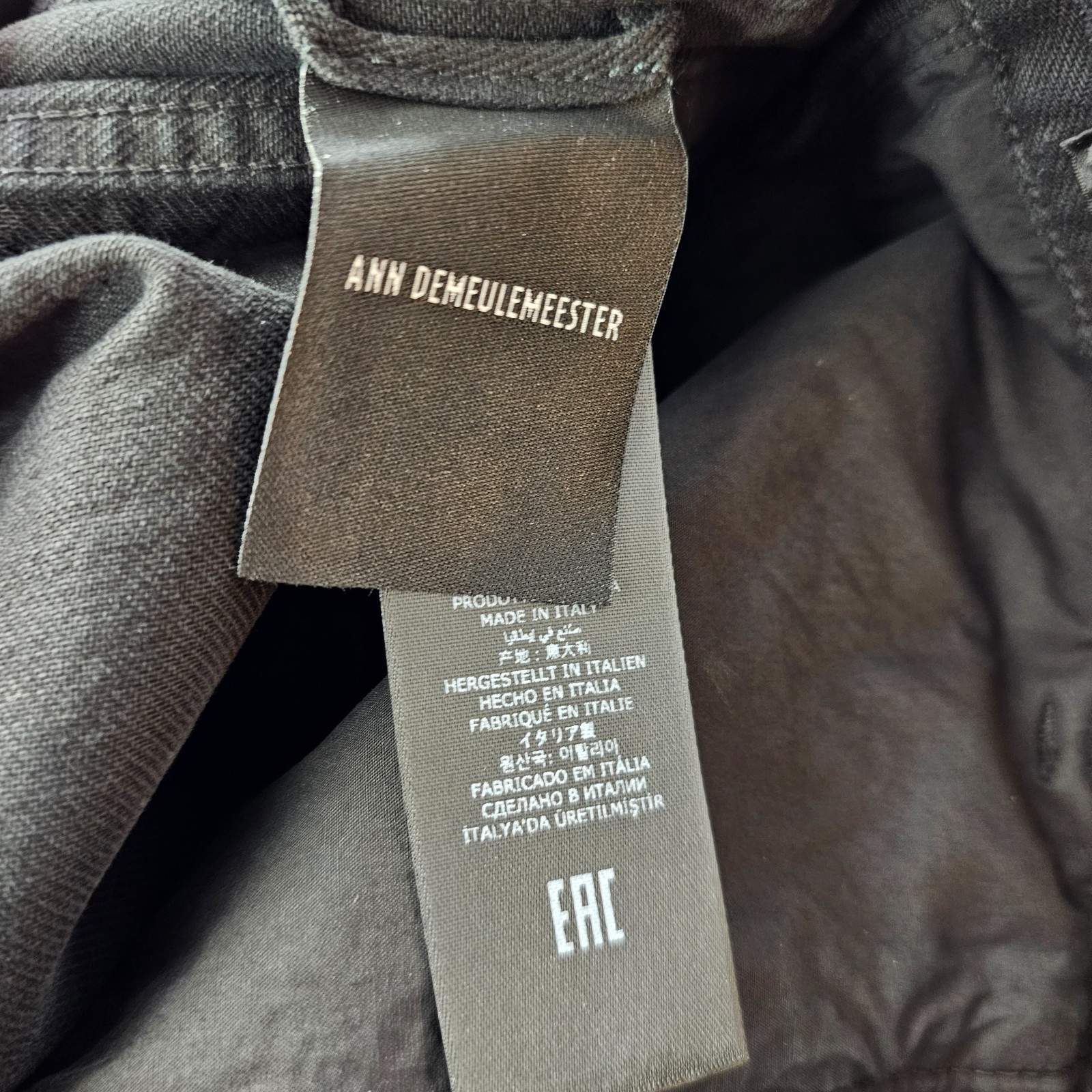ANN DEMEULEMEESTER Michael 5 Pocket Black High Comfort Pants New & Authentic
