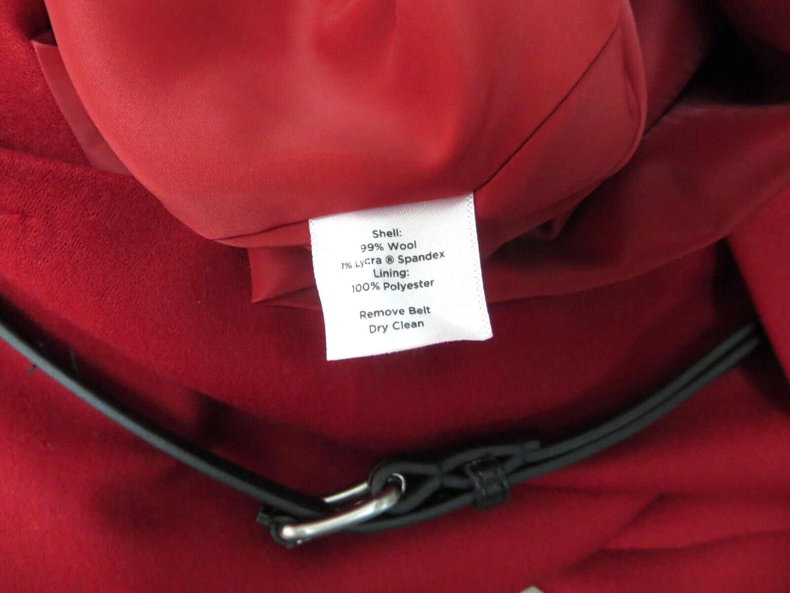 NWT TALBOTS Womens Flannel 99% Wool Belted Wrap Skirt Deep Dark Red 14 $129
