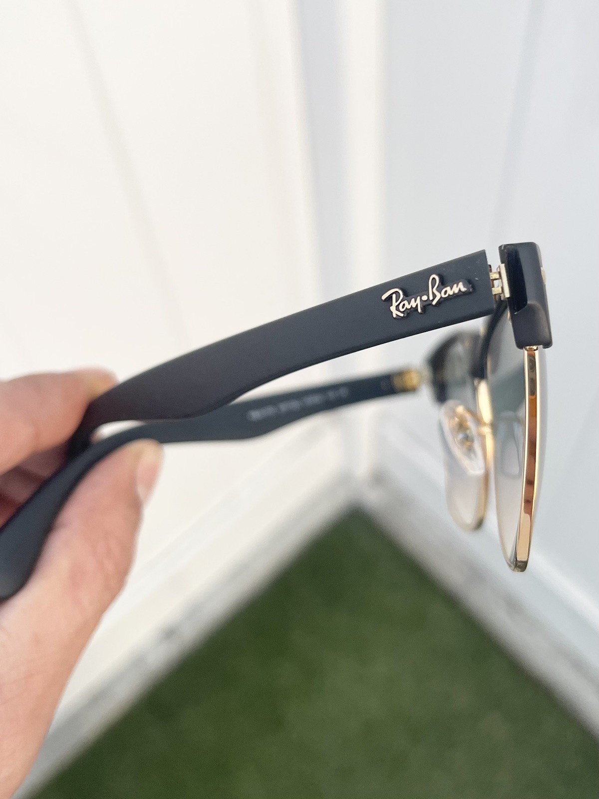 NWT Authentic Ray Ban Oversized Clubmaster RB4175 4175 Black Gray Gradient 57/16