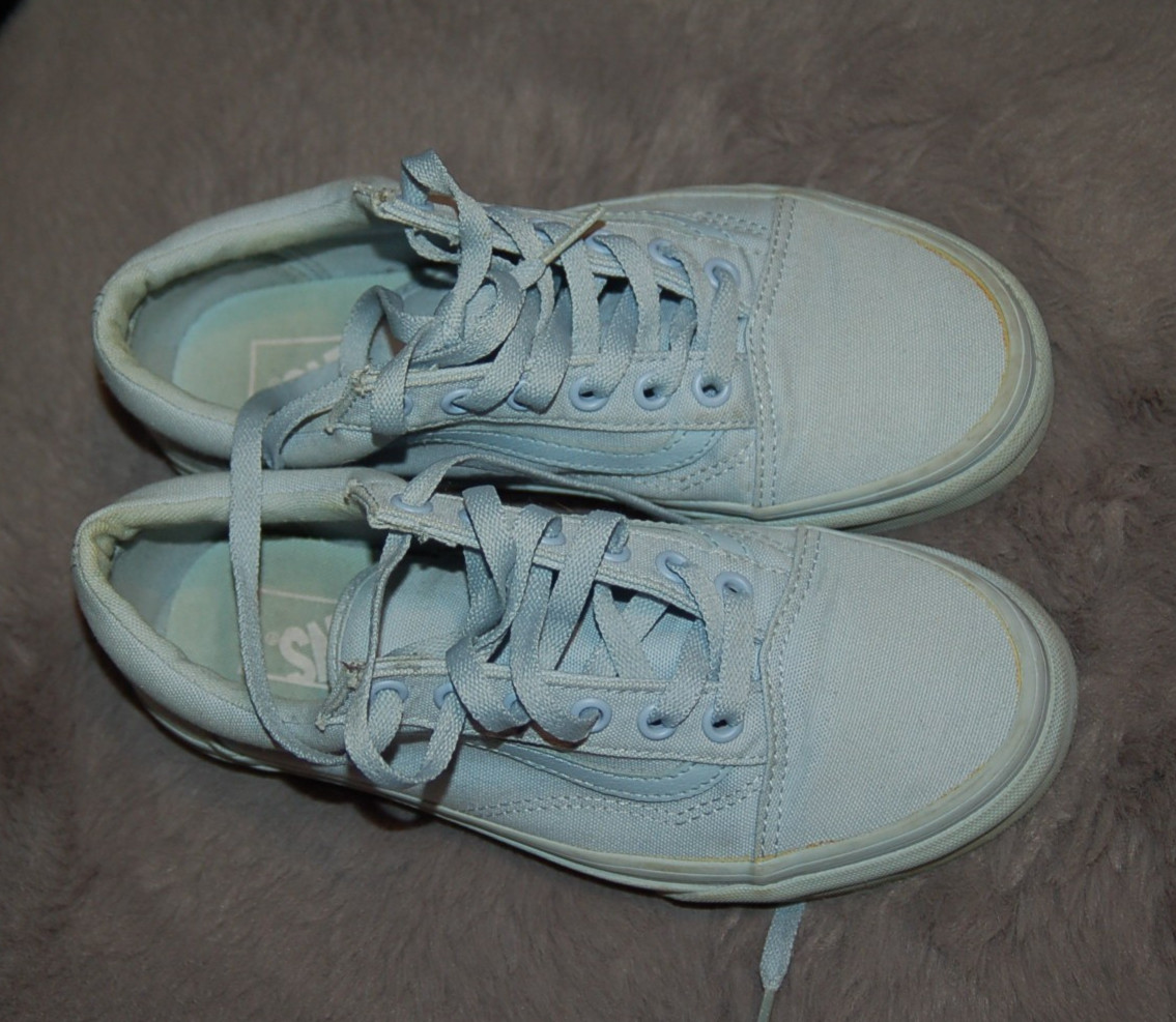 VANS sneakers tennis shoes light blue Men 5.5 Women 7 507452 Old Skool 507452